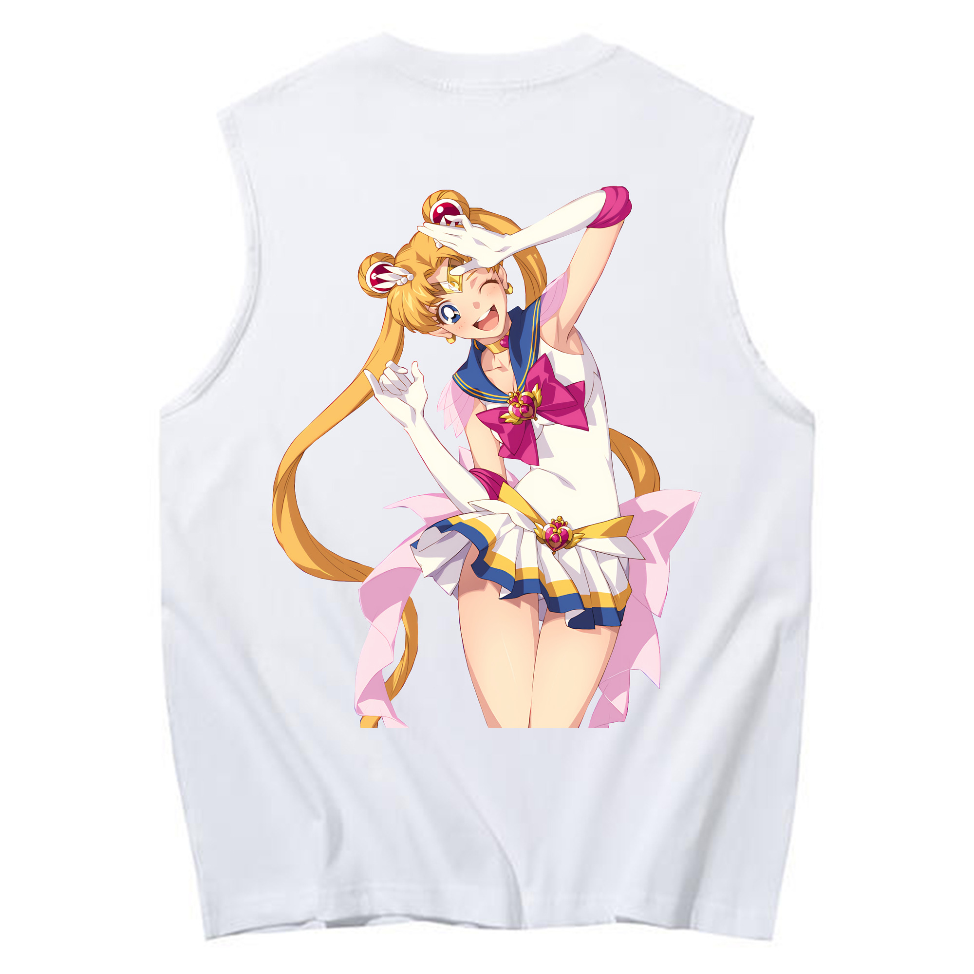 （画像用） 美少女戦士セーラームーン 月野 うさぎ つきの うさぎ Sailor Moon Tsukino Usagi コットン100％タンクトップ（背面プリント）