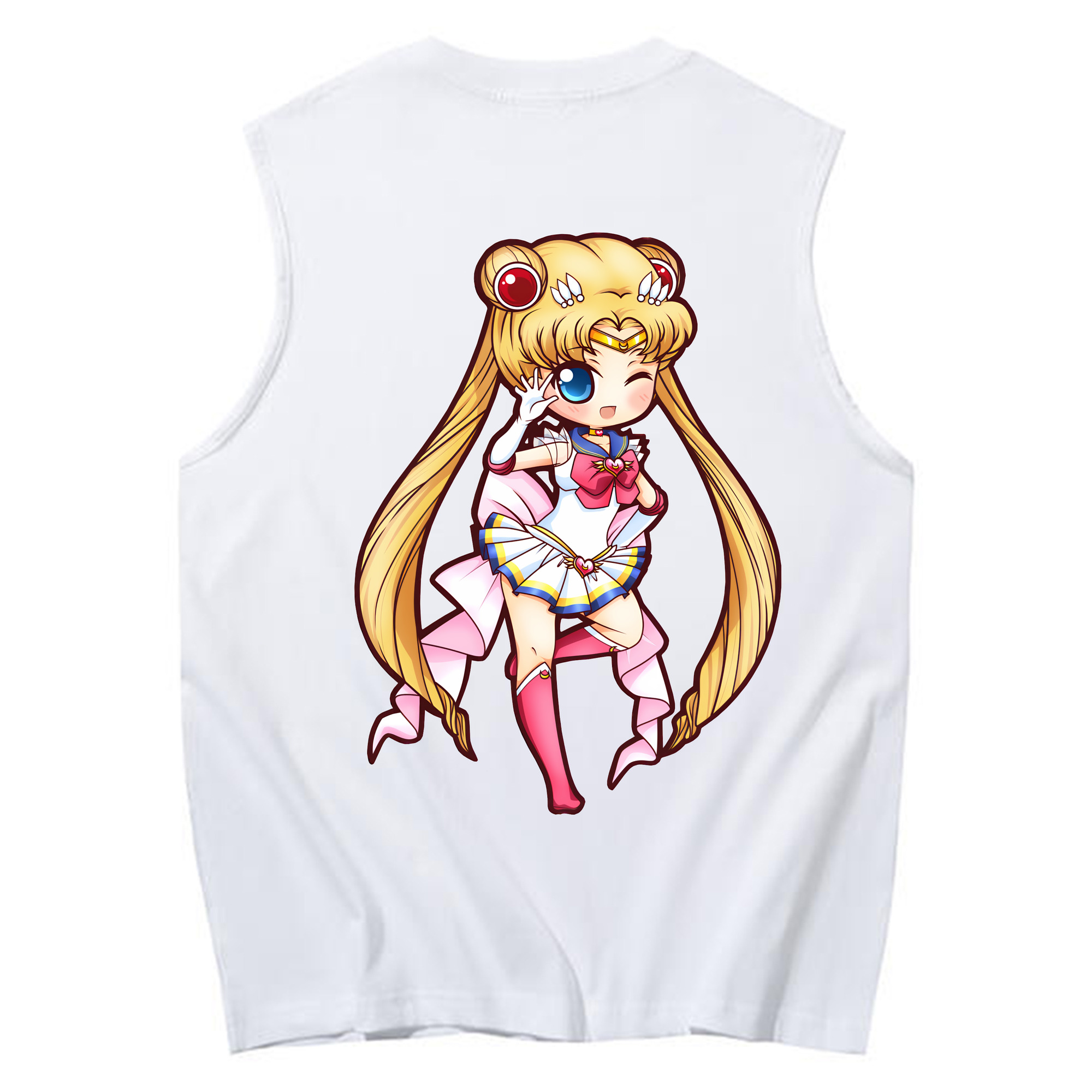 （画像用） 美少女戦士セーラームーン 月野 うさぎ つきの うさぎ Sailor Moon Tsukino Usagi コットン100％タンクトップ（背面プリント）
