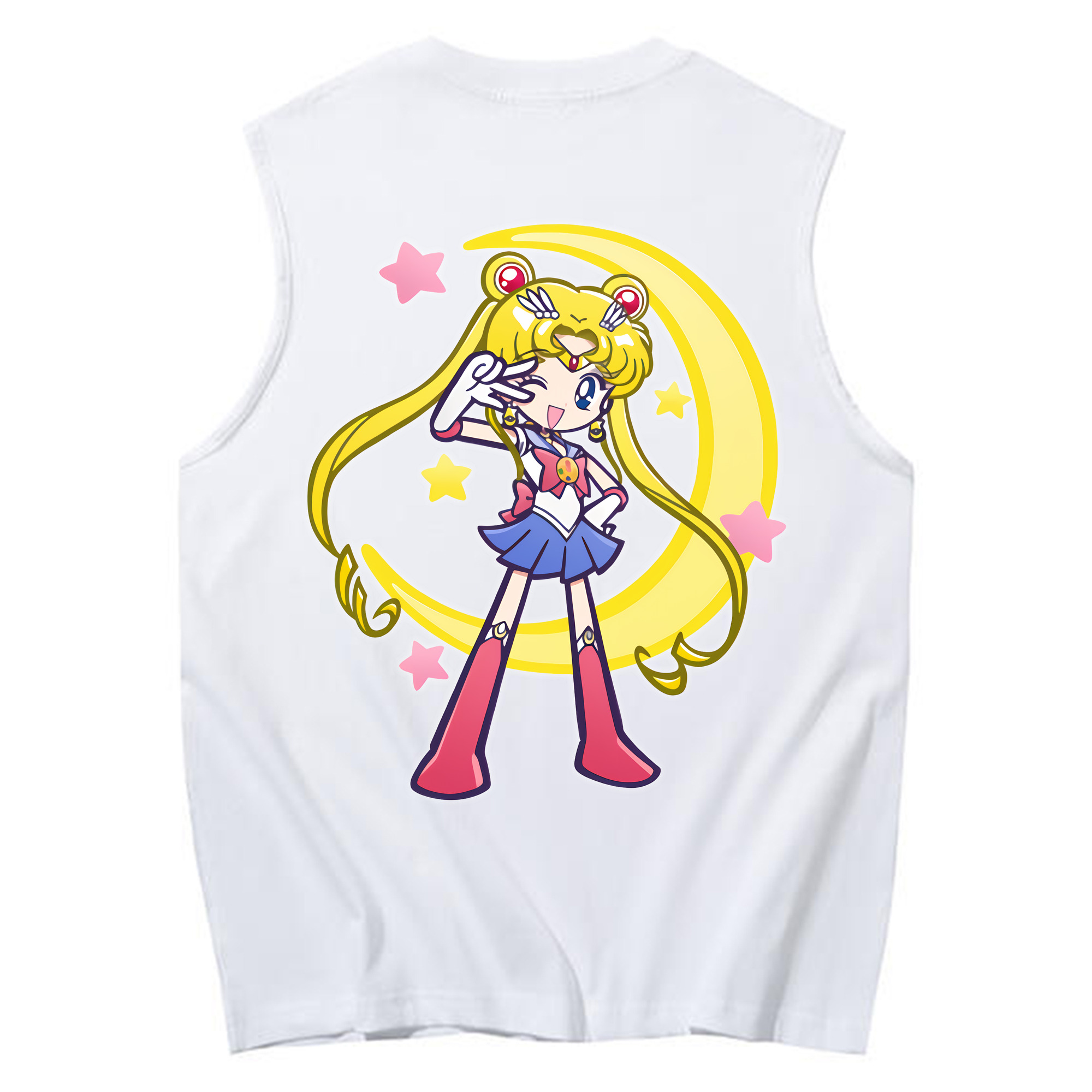 （画像用） 美少女戦士セーラームーン 月野 うさぎ つきの うさぎ Sailor Moon Tsukino Usagi コットン100％タンクトップ（背面プリント）