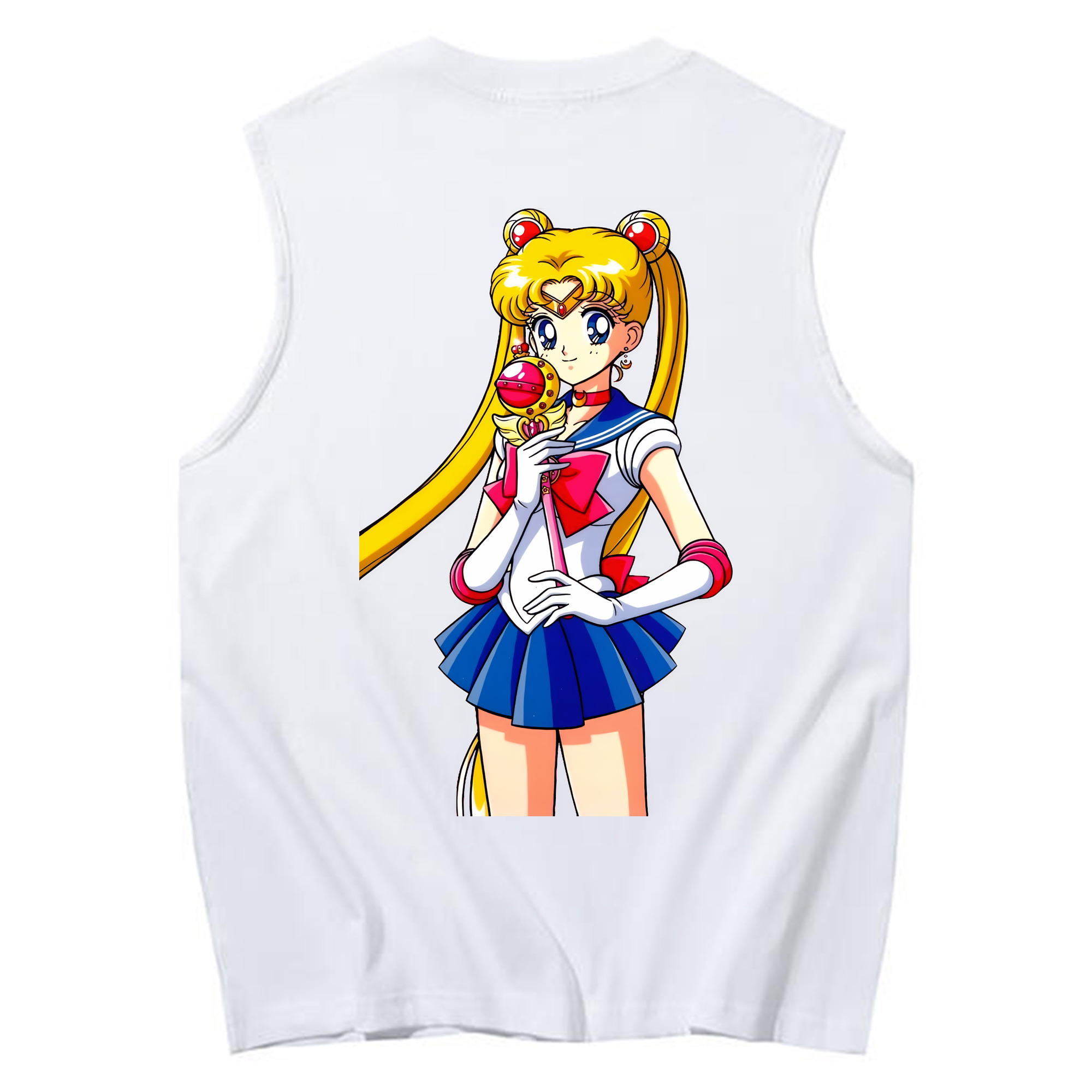（画像用） 美少女戦士セーラームーン 月野 うさぎ つきの うさぎ Sailor Moon Tsukino Usagi コットン100％タンクトップ（背面プリント）