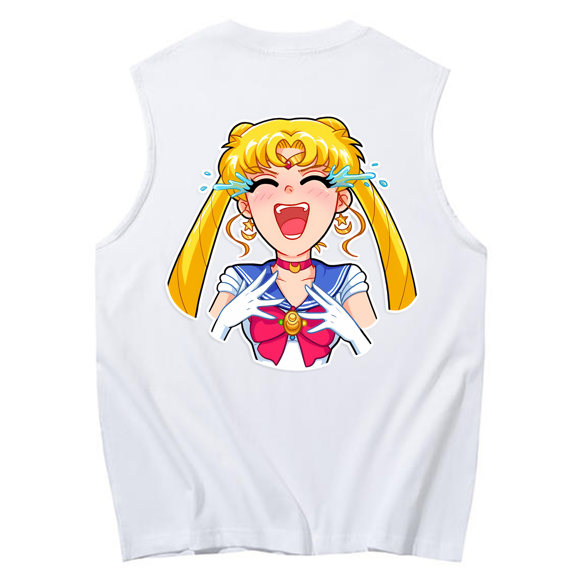 （画像用） 美少女戦士セーラームーン 月野 うさぎ つきの うさぎ Sailor Moon Tsukino Usagi コットン100％タンクトップ（背面プリント）