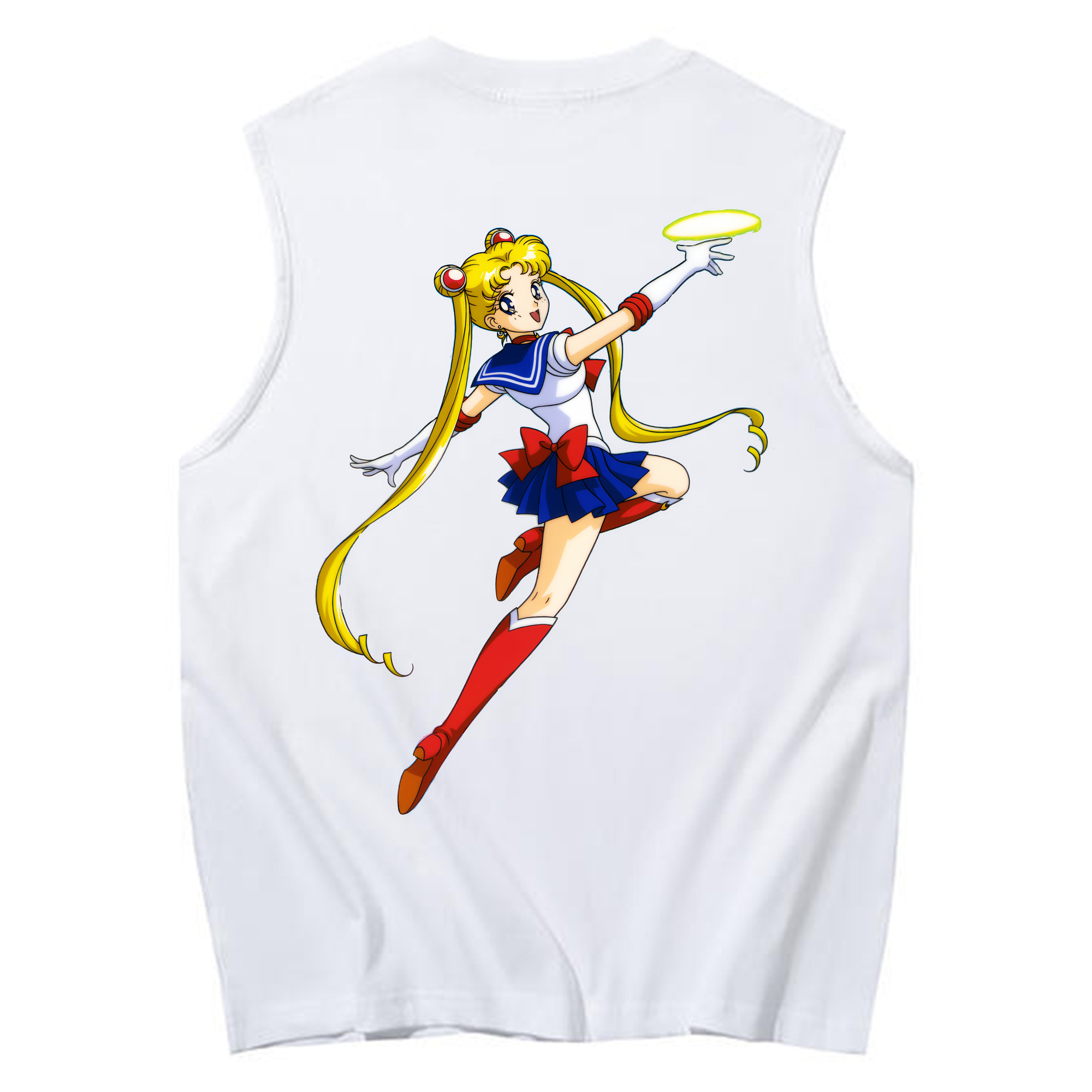 （画像用） 美少女戦士セーラームーン 月野 うさぎ つきの うさぎ Sailor Moon Tsukino Usagi コットン100％タンクトップ（背面プリント）