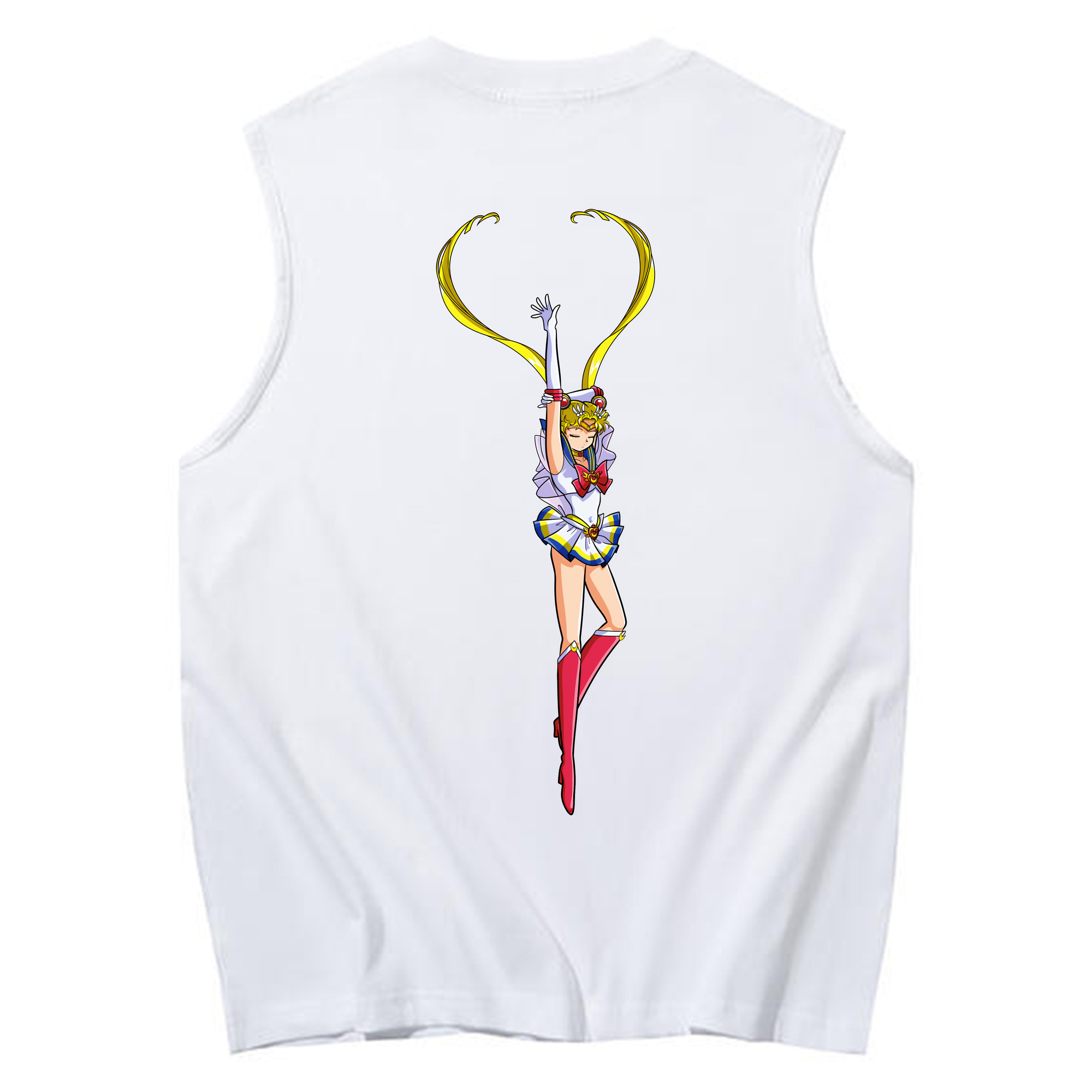 （画像用） 美少女戦士セーラームーン 月野 うさぎ つきの うさぎ Sailor Moon Tsukino Usagi コットン100％タンクトップ（背面プリント）