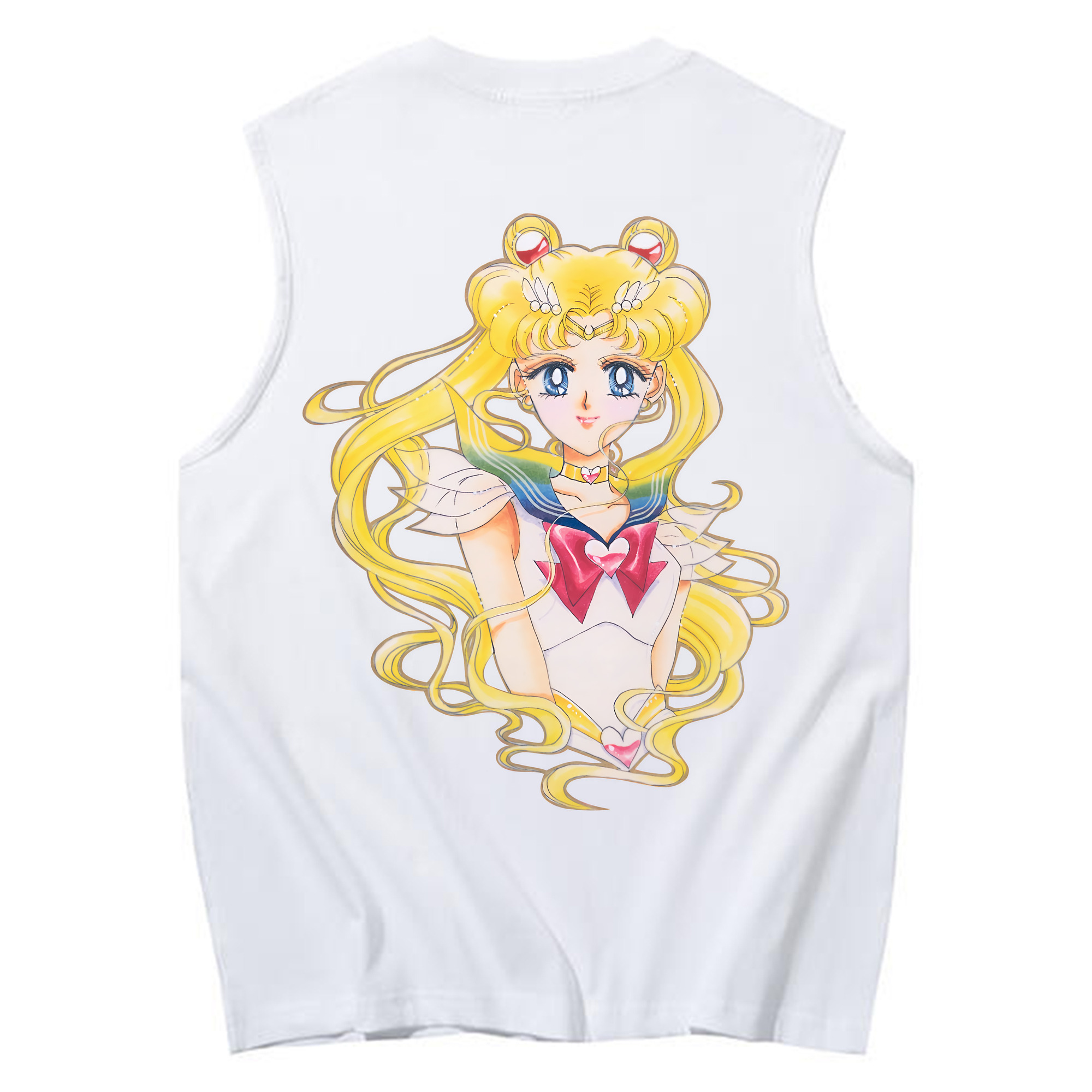 （画像用） 美少女戦士セーラームーン 月野 うさぎ つきの うさぎ Sailor Moon Tsukino Usagi コットン100％タンクトップ（背面プリント）