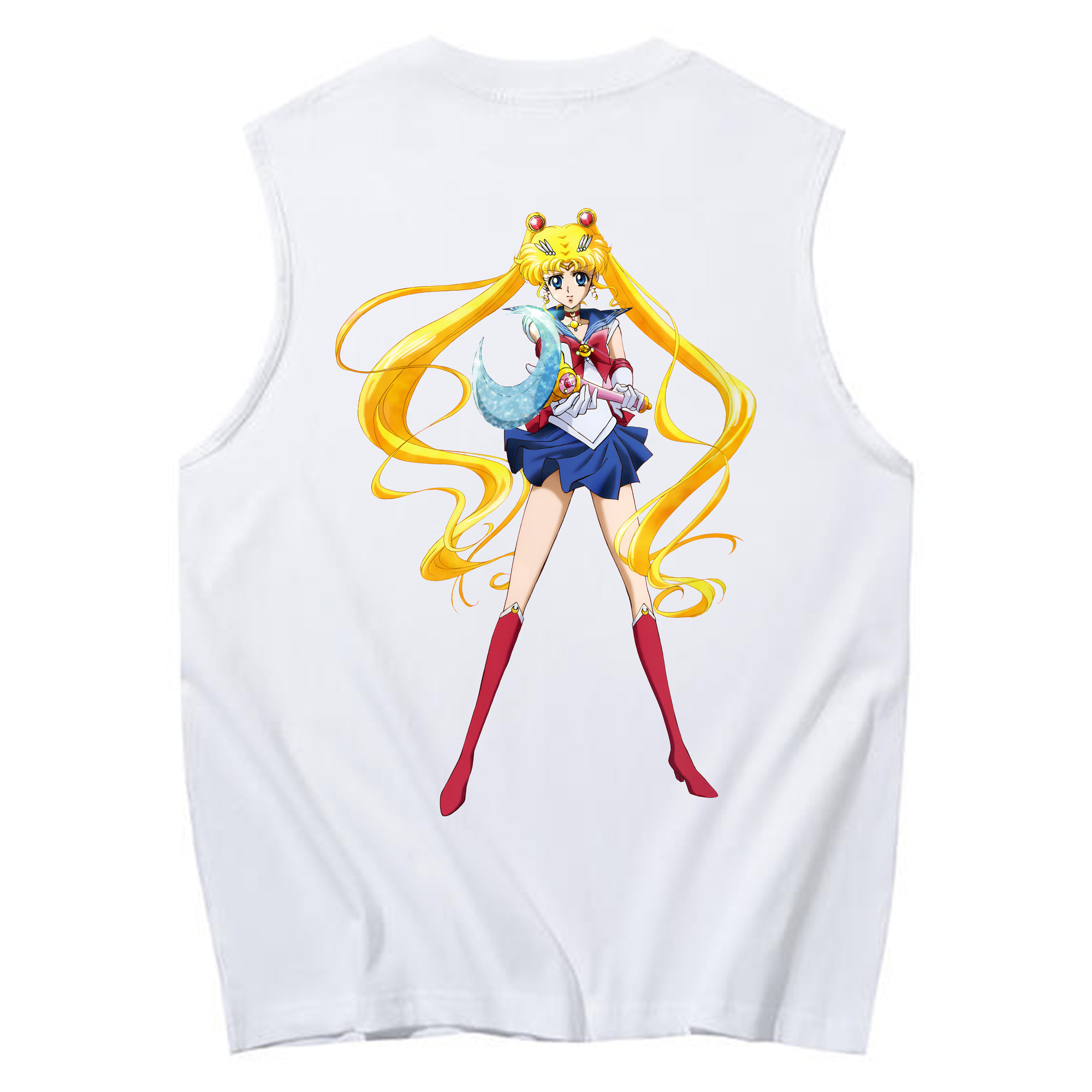 （画像用） 美少女戦士セーラームーン 月野 うさぎ つきの うさぎ Sailor Moon Tsukino Usagi コットン100％タンクトップ（背面プリント）