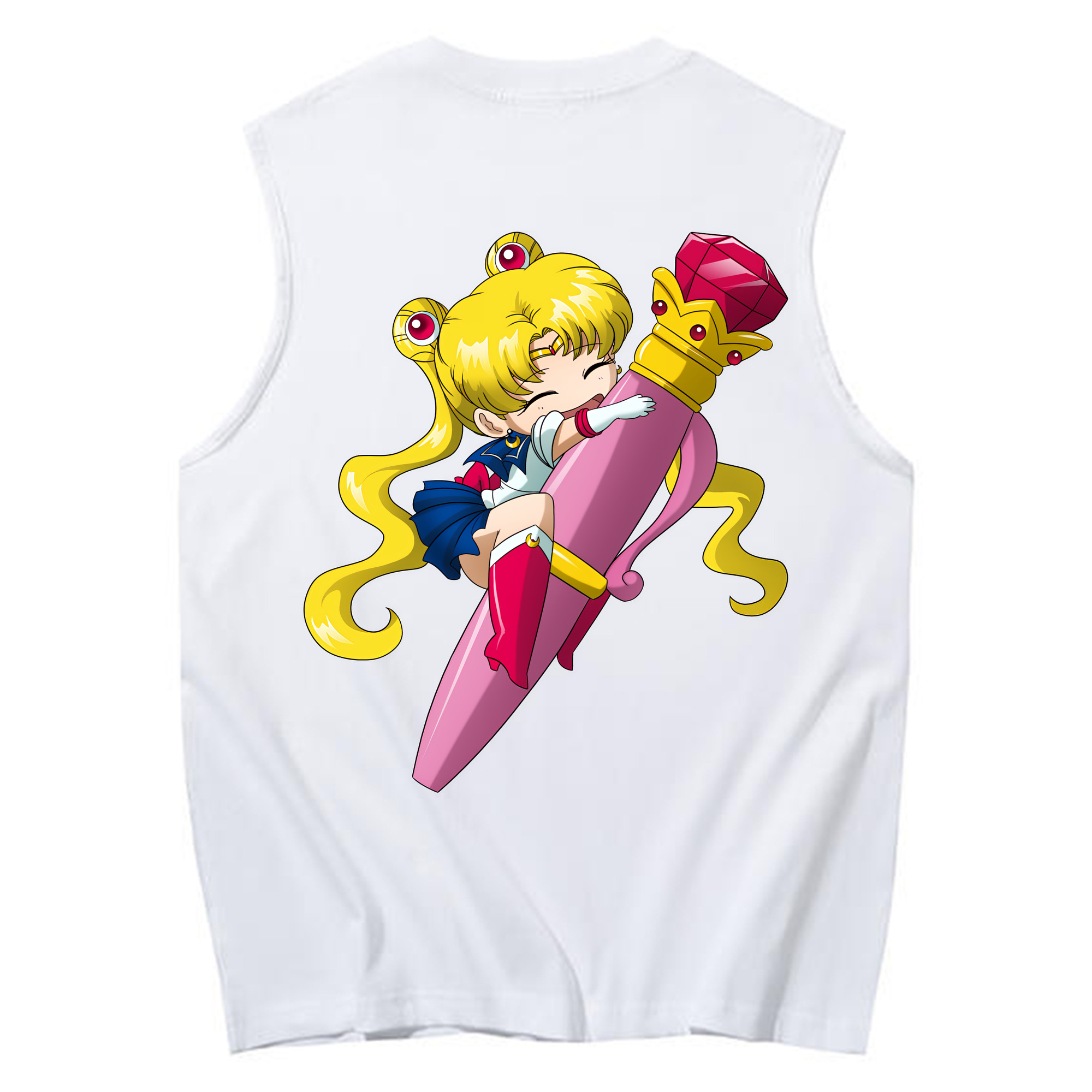（画像用） 美少女戦士セーラームーン 月野 うさぎ つきの うさぎ Sailor Moon Tsukino Usagi コットン100％タンクトップ（背面プリント）