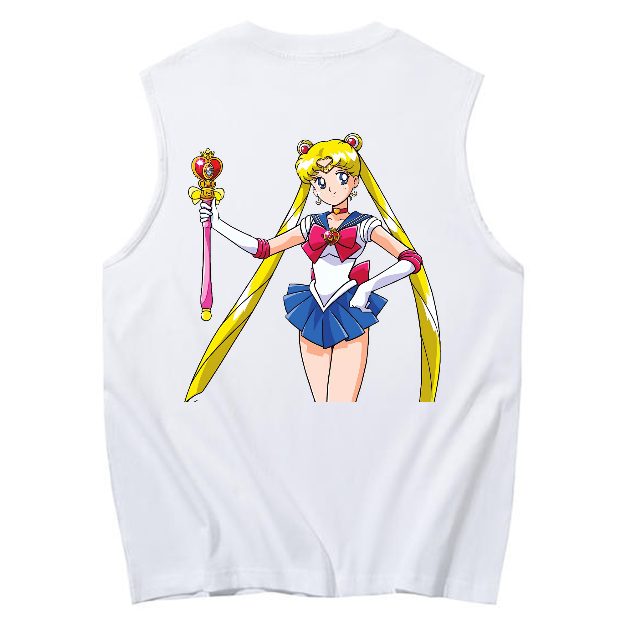 （画像用） 美少女戦士セーラームーン 月野 うさぎ つきの うさぎ Sailor Moon Tsukino Usagi コットン100％タンクトップ（背面プリント）