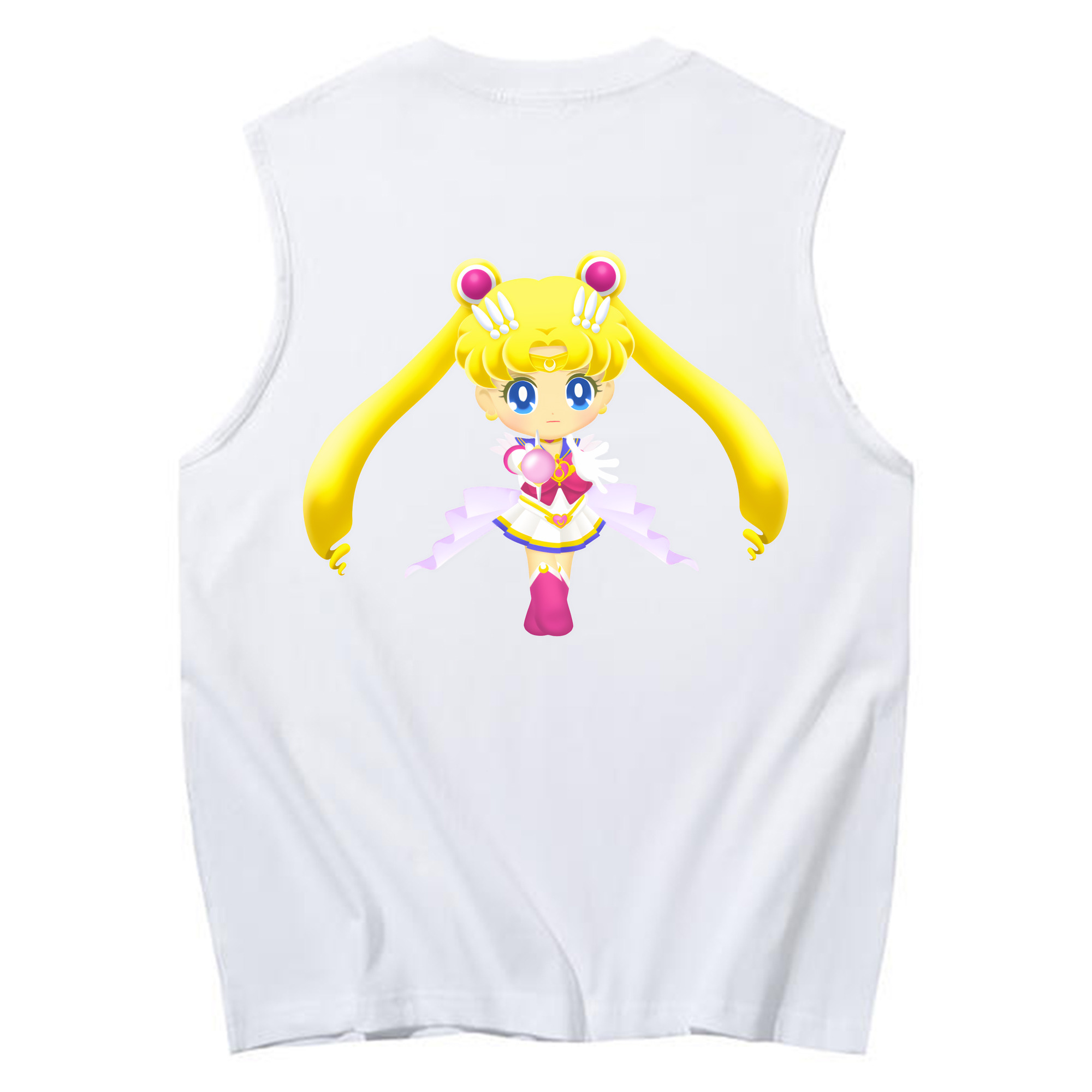 （画像用） 美少女戦士セーラームーン 月野 うさぎ つきの うさぎ Sailor Moon Tsukino Usagi コットン100％タンクトップ（背面プリント）
