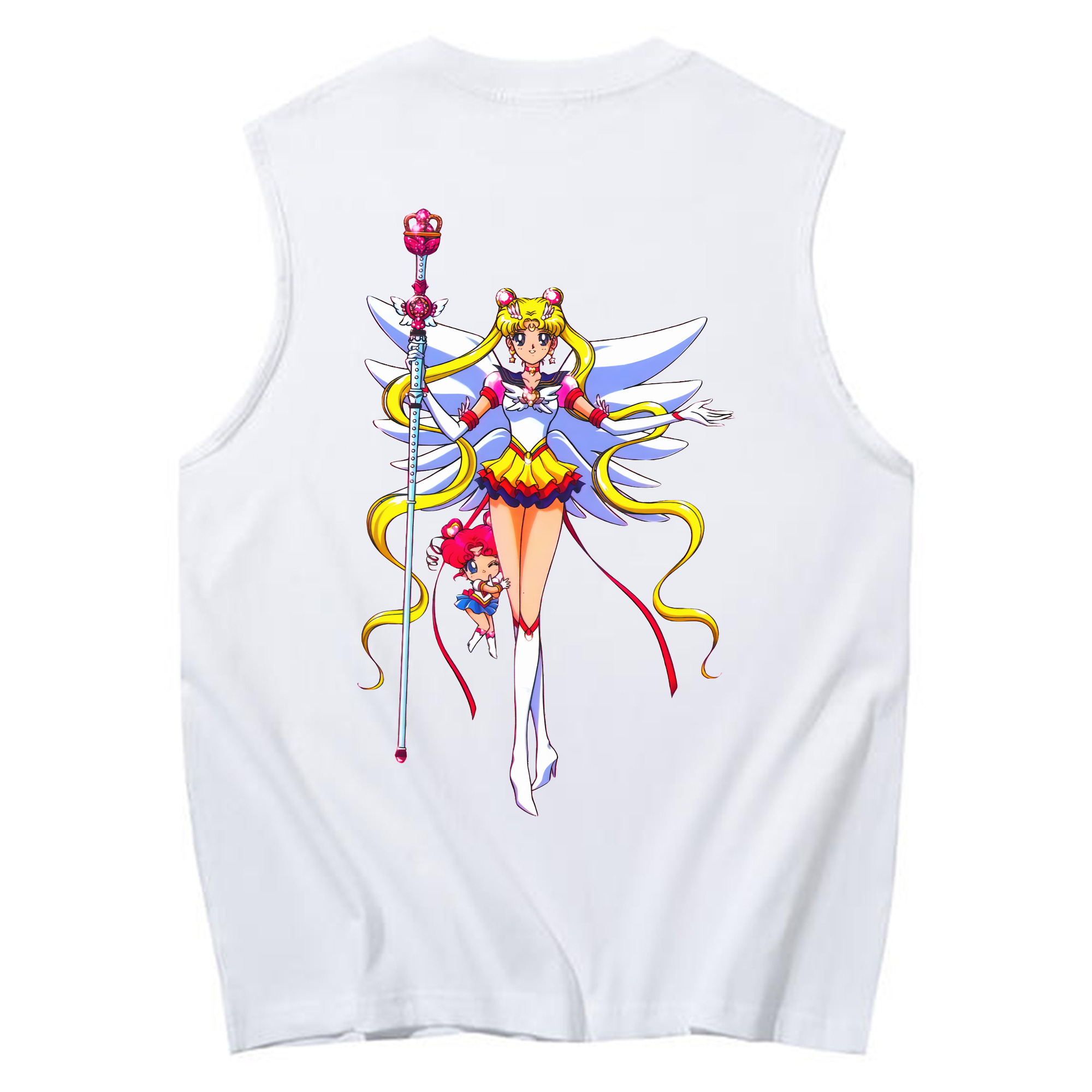（画像用） 美少女戦士セーラームーン 月野 うさぎ つきの うさぎ Sailor Moon Tsukino Usagi コットン100％タンクトップ（背面プリント）