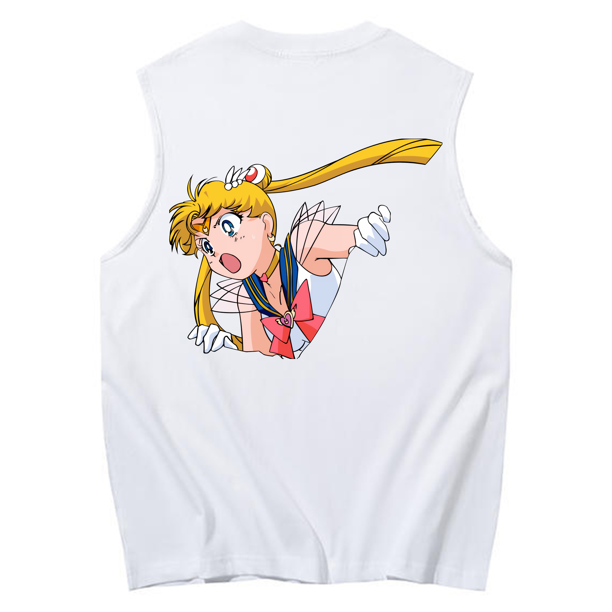 （画像用） 美少女戦士セーラームーン 月野 うさぎ つきの うさぎ Sailor Moon Tsukino Usagi コットン100％タンクトップ（背面プリント）