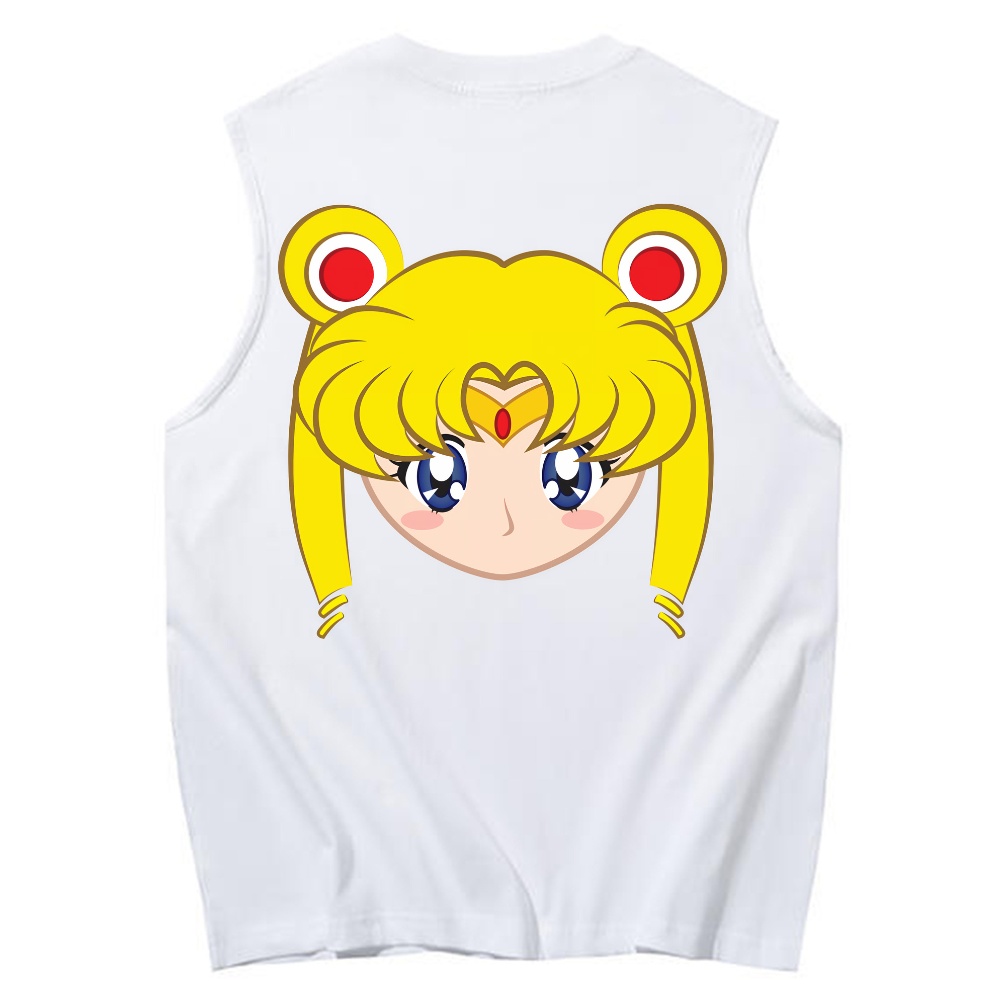 （画像用） 美少女戦士セーラームーン 月野 うさぎ つきの うさぎ Sailor Moon Tsukino Usagi コットン100％タンクトップ（背面プリント）