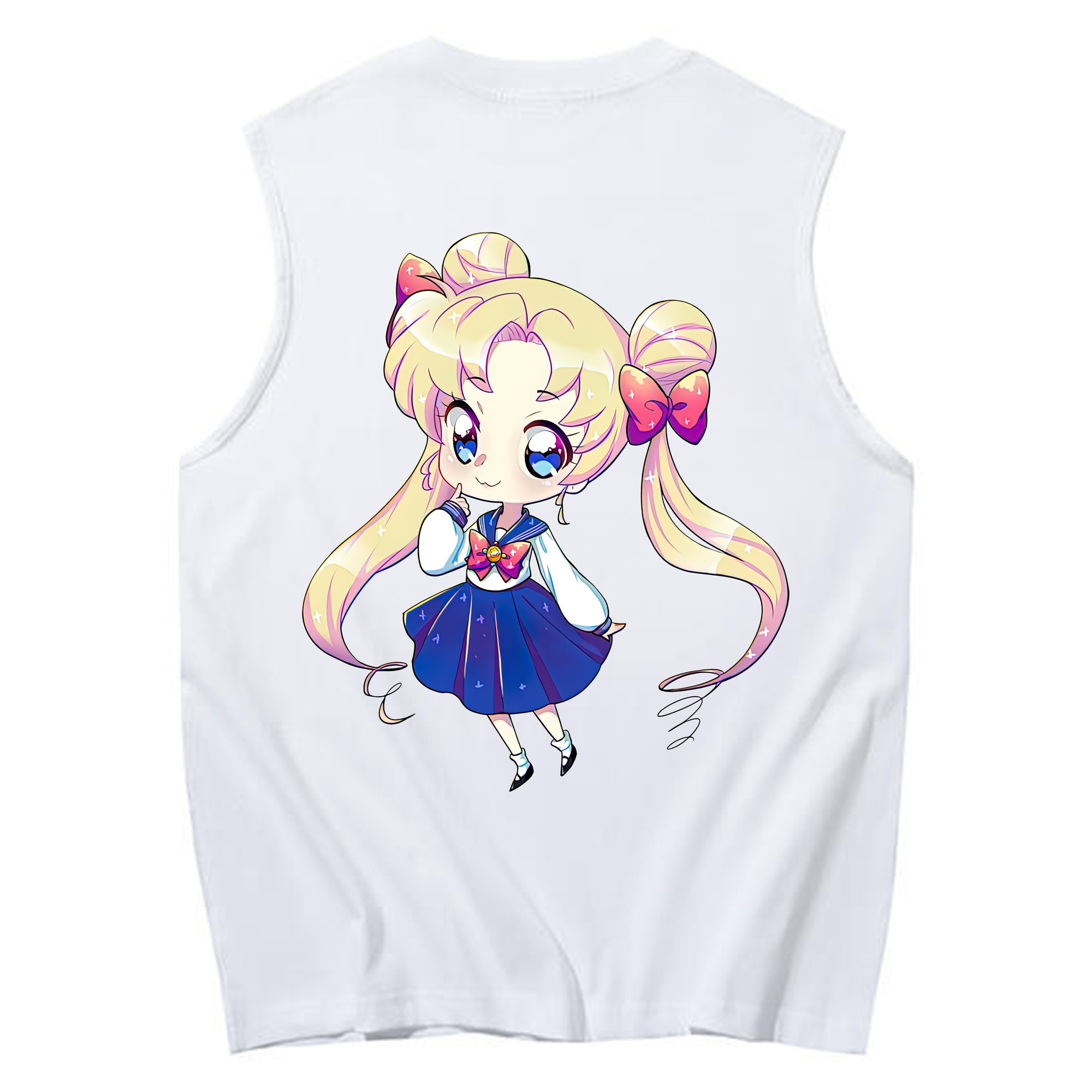 （画像用） 美少女戦士セーラームーン 月野 うさぎ つきの うさぎ Sailor Moon Tsukino Usagi コットン100％タンクトップ（背面プリント）