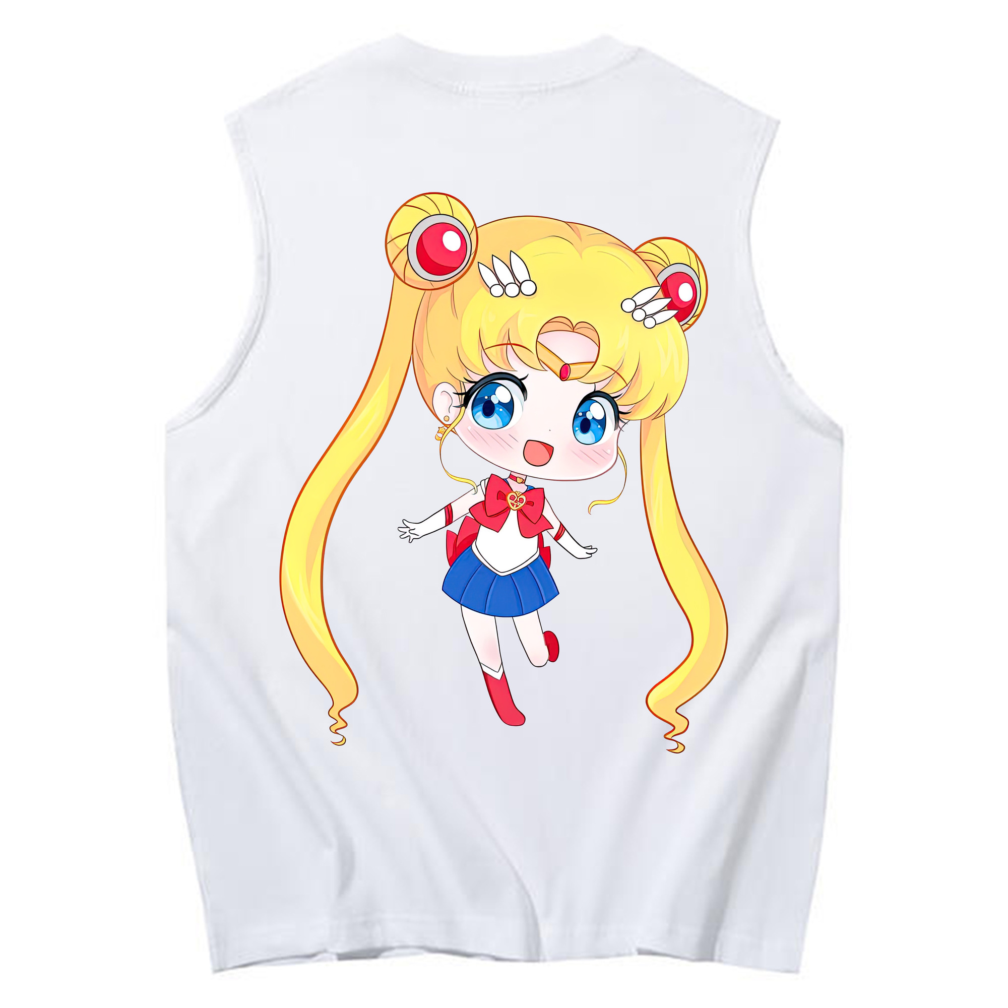 （画像用） 美少女戦士セーラームーン 月野 うさぎ つきの うさぎ Sailor Moon Tsukino Usagi コットン100％タンクトップ（背面プリント）