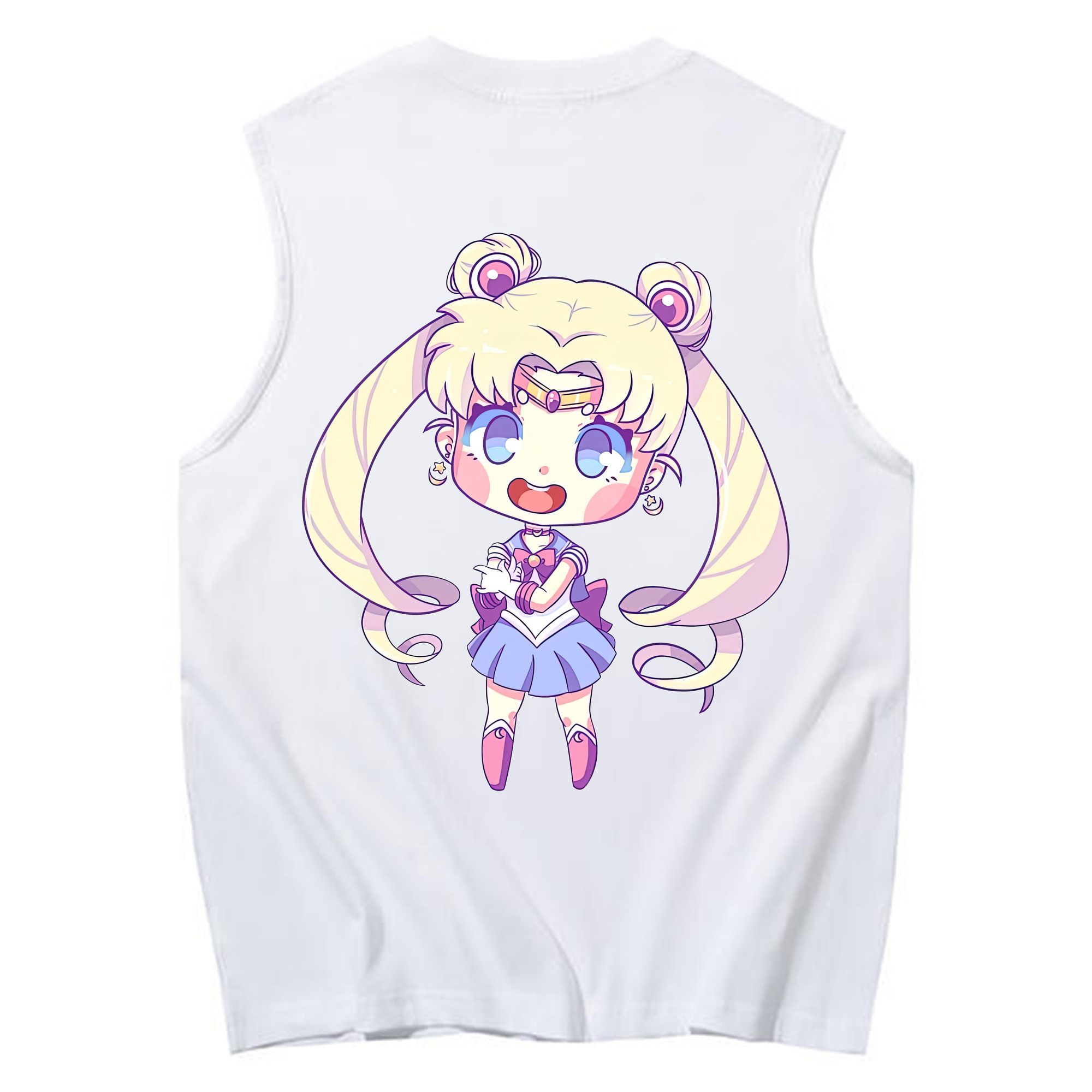 （画像用） 美少女戦士セーラームーン 月野 うさぎ つきの うさぎ Sailor Moon Tsukino Usagi コットン100％タンクトップ（背面プリント）
