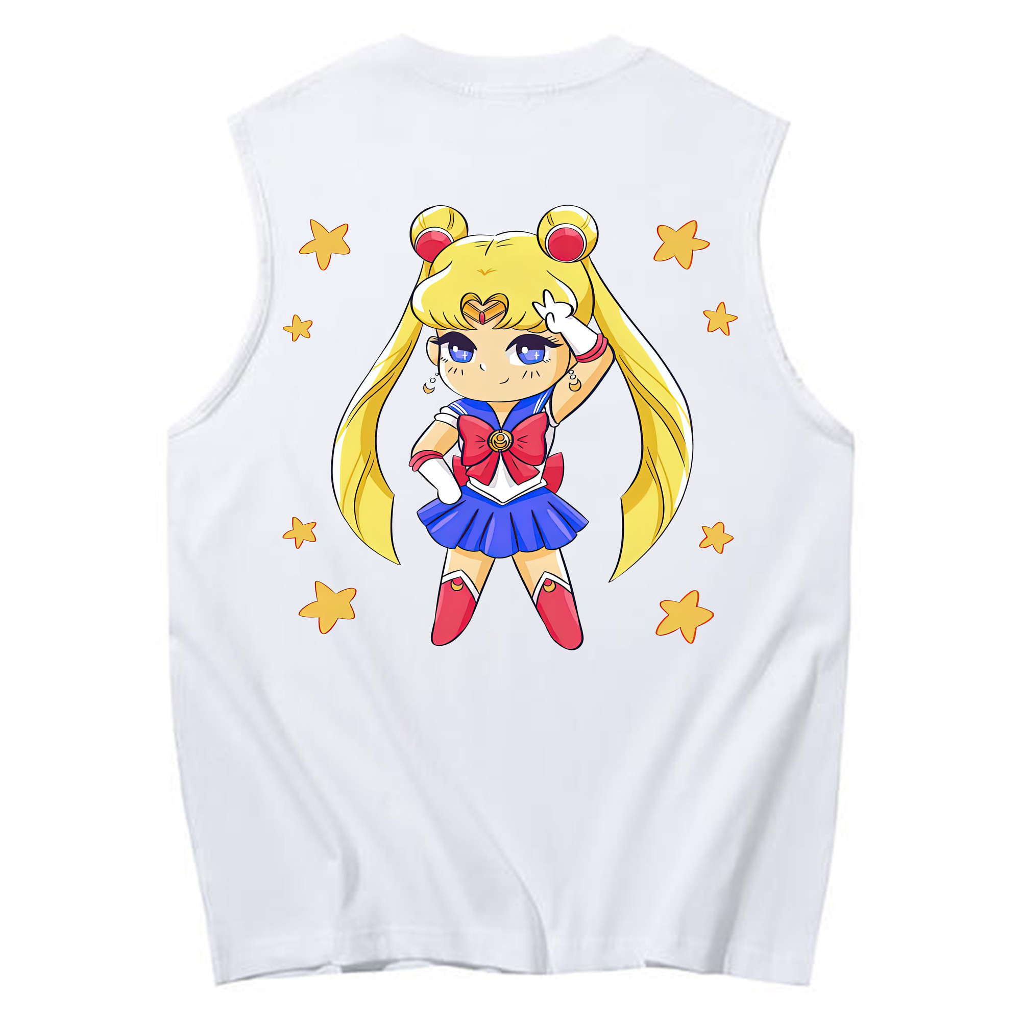 （画像用） 美少女戦士セーラームーン 月野 うさぎ つきの うさぎ Sailor Moon Tsukino Usagi コットン100％タンクトップ（背面プリント）
