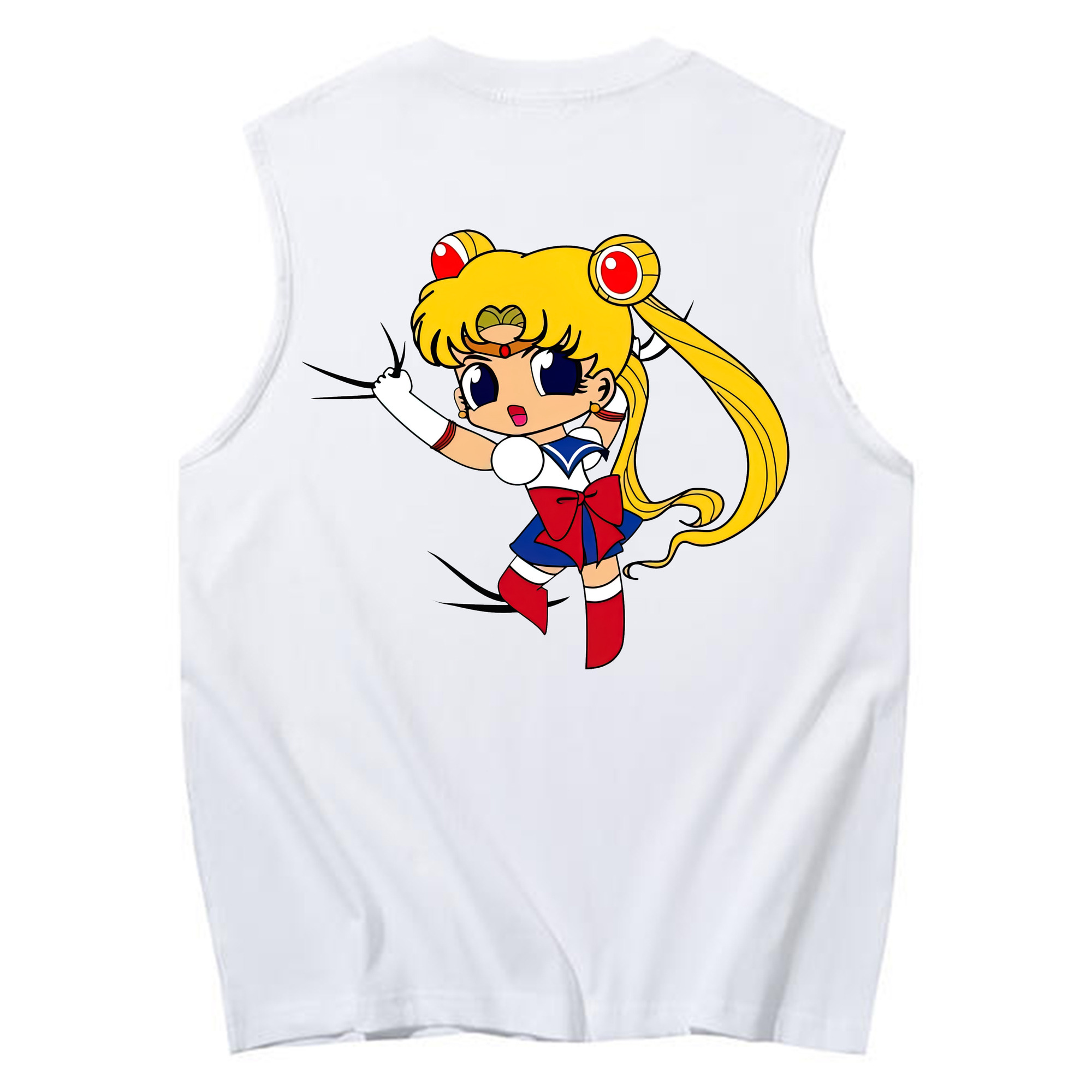 （画像用） 美少女戦士セーラームーン 月野 うさぎ つきの うさぎ Sailor Moon Tsukino Usagi コットン100％タンクトップ（背面プリント）