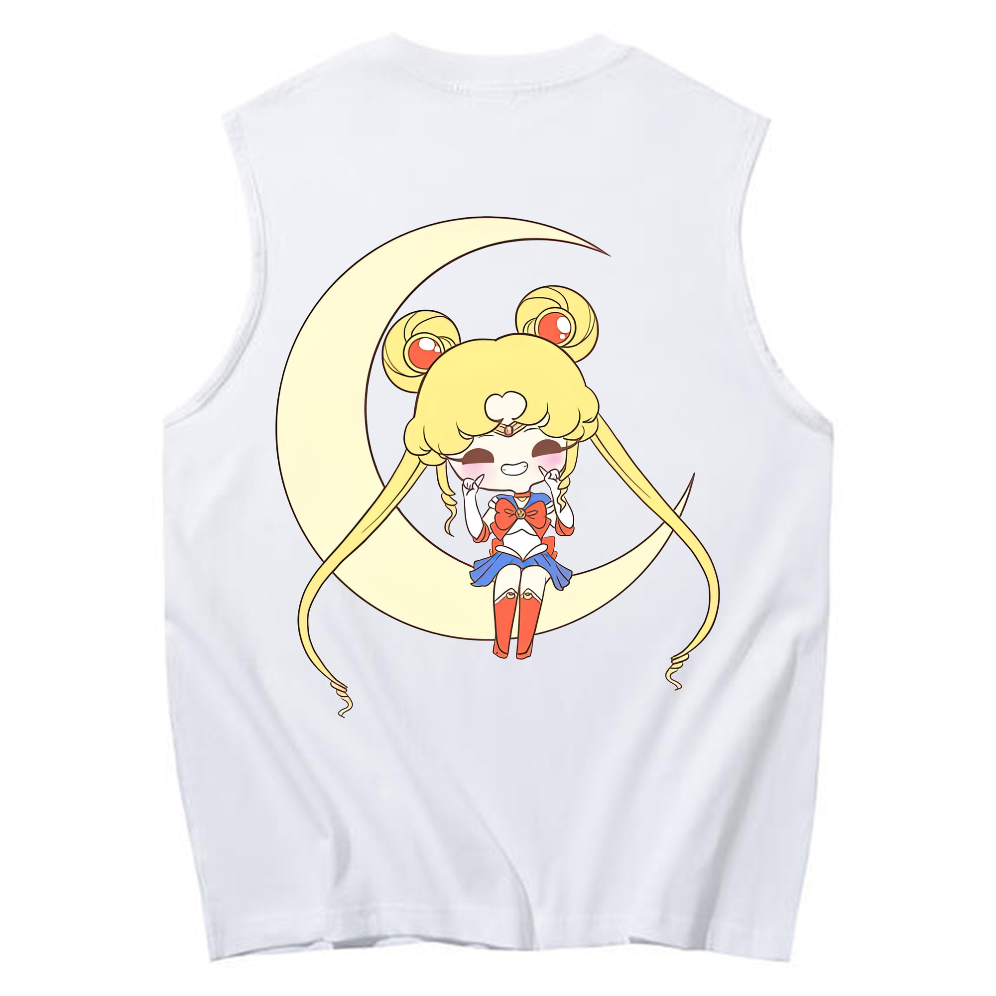 （画像用） 美少女戦士セーラームーン 月野 うさぎ つきの うさぎ Sailor Moon Tsukino Usagi コットン100％タンクトップ（背面プリント）