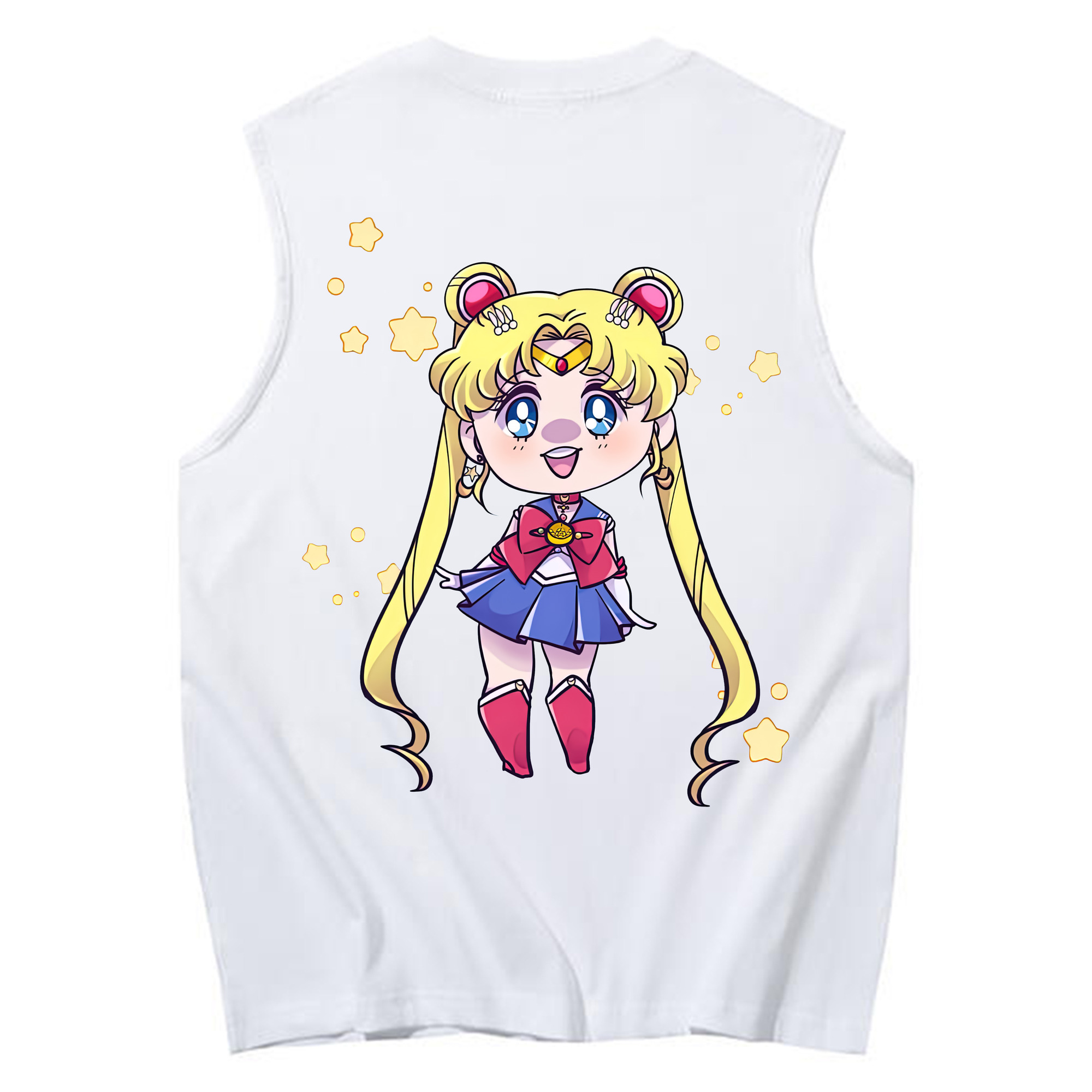（画像用） 美少女戦士セーラームーン 月野 うさぎ つきの うさぎ Sailor Moon Tsukino Usagi コットン100％タンクトップ（背面プリント）