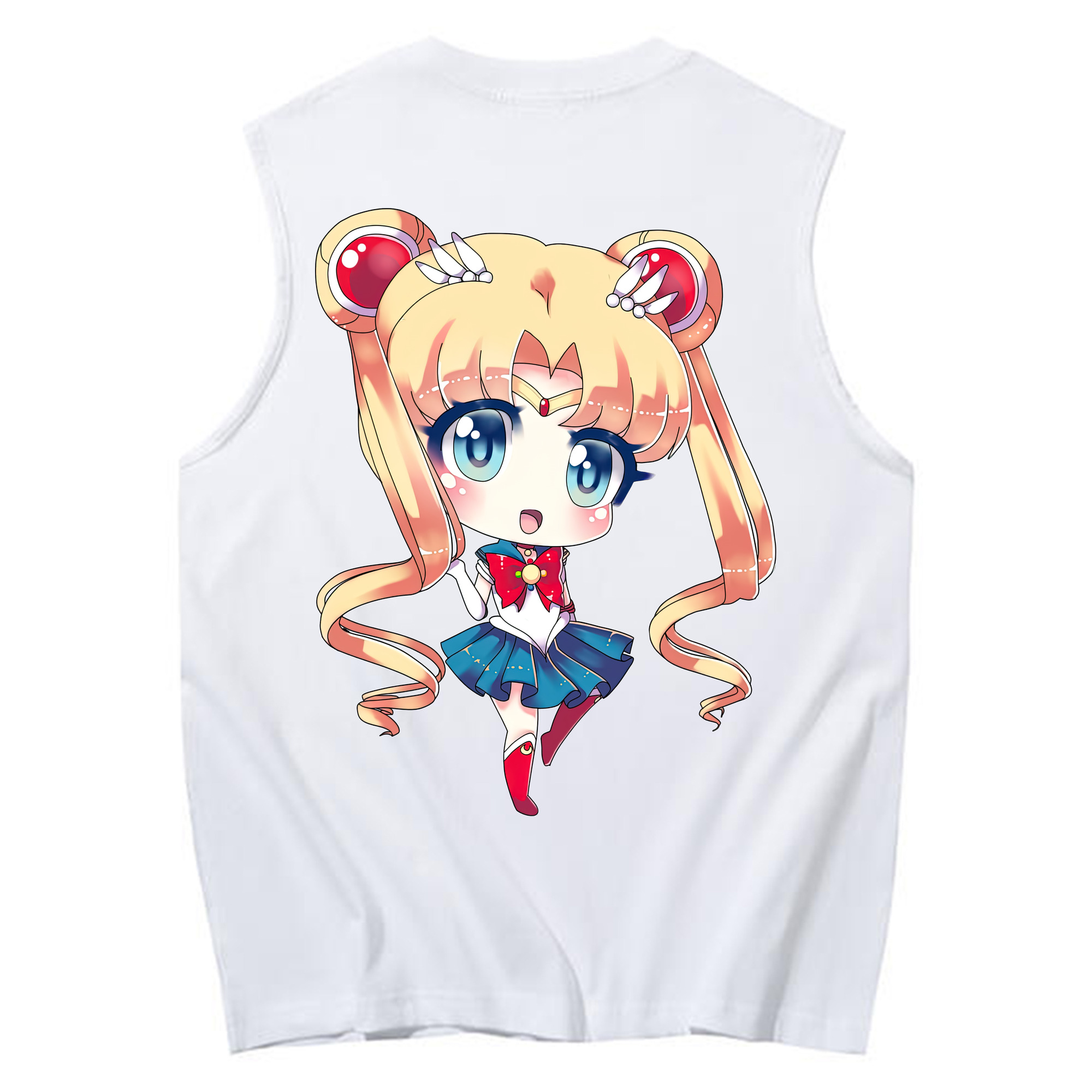 （画像用） 美少女戦士セーラームーン 月野 うさぎ つきの うさぎ Sailor Moon Tsukino Usagi コットン100％タンクトップ（背面プリント）