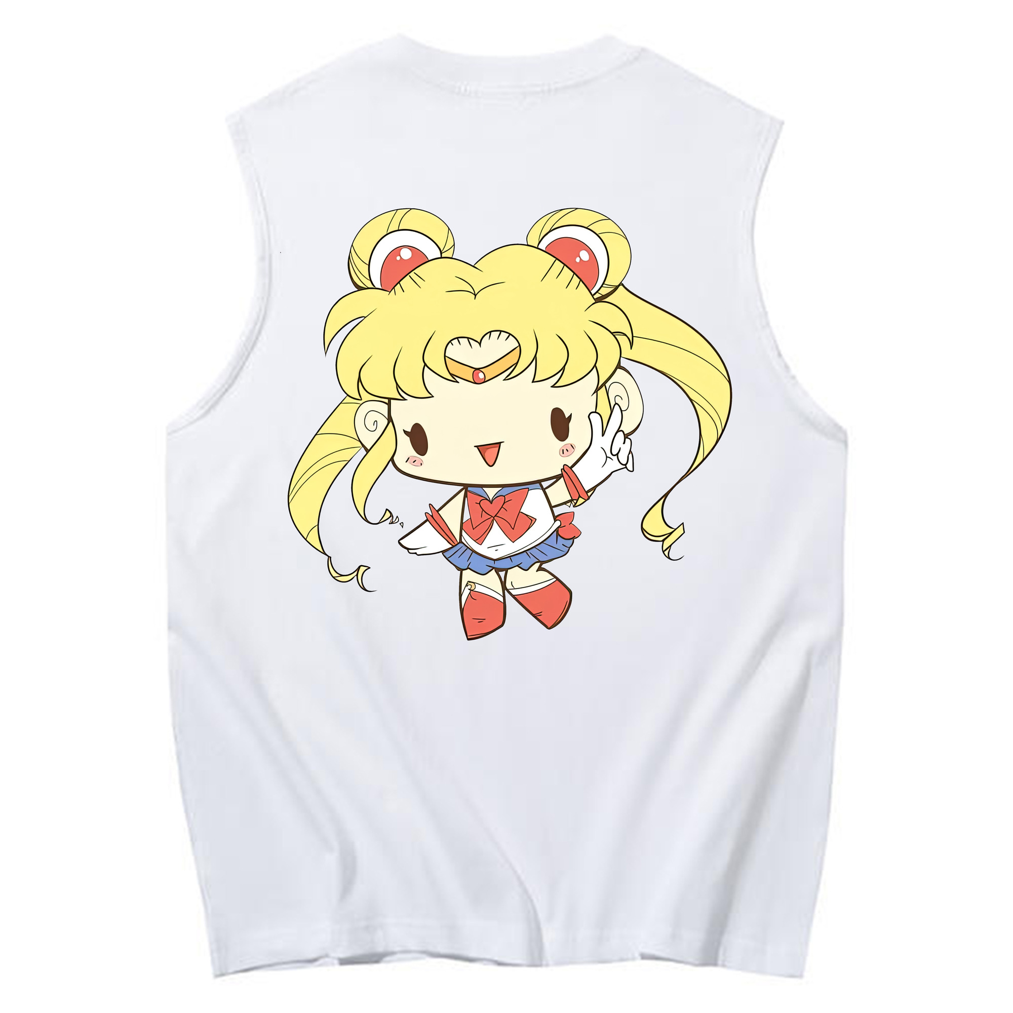 （画像用） 美少女戦士セーラームーン 月野 うさぎ つきの うさぎ Sailor Moon Tsukino Usagi コットン100％タンクトップ（背面プリント）