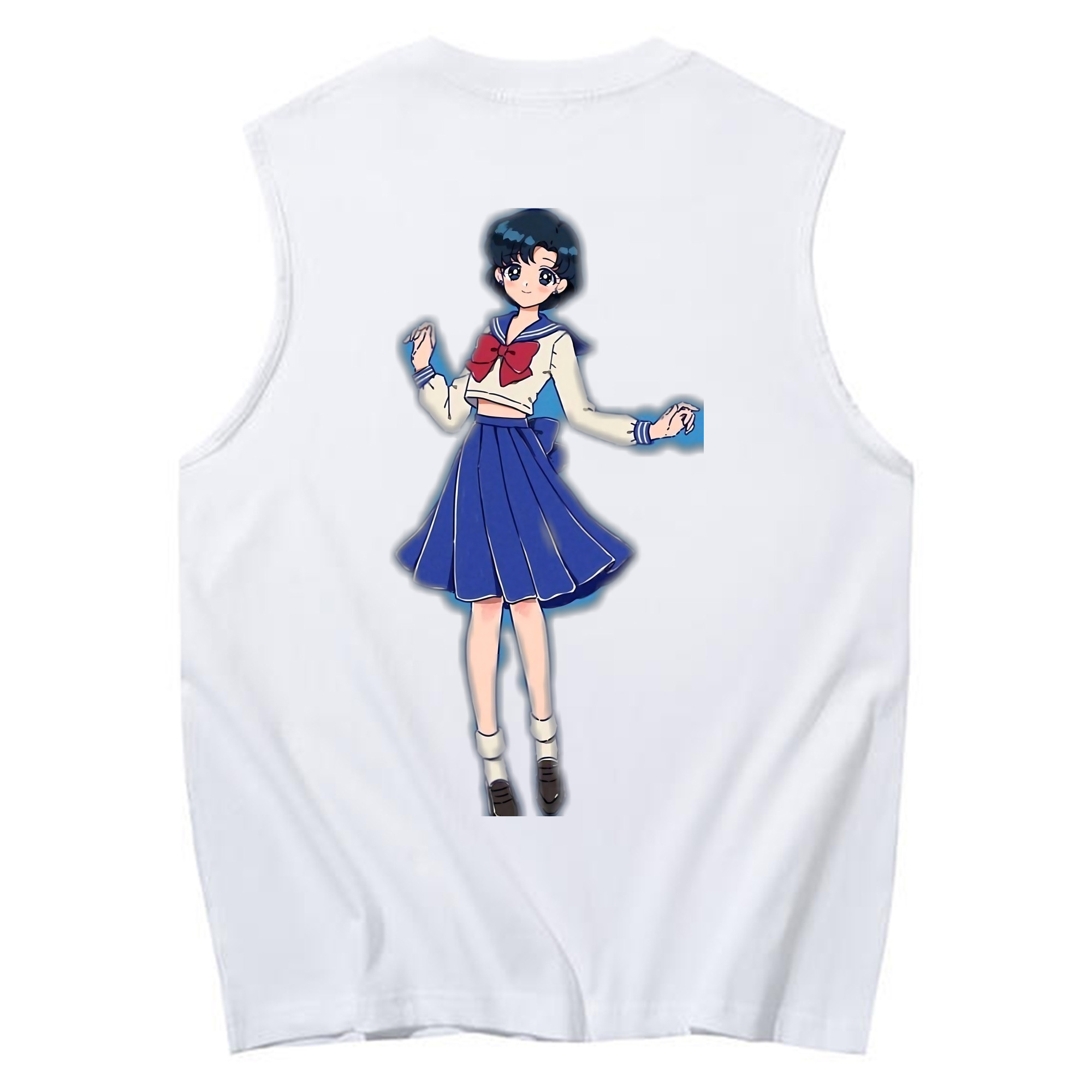 （画像用） 美少女戦士セーラームーン 水野 亜美 みずの あみ Sailor Moon Mizuno Ami コットン100％タンクトップ（背面プリント）