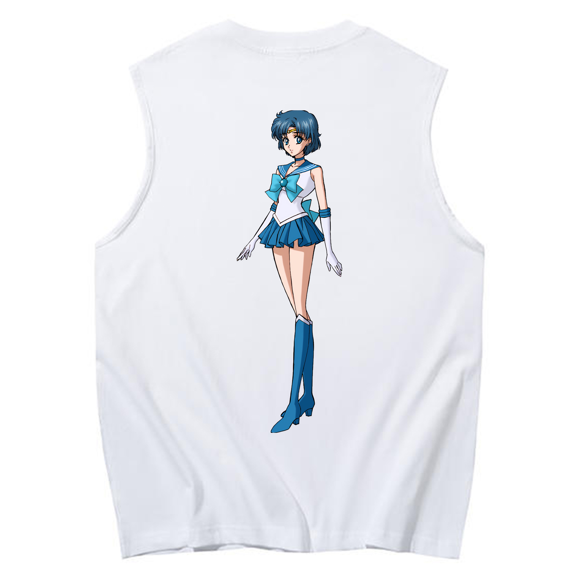 （画像用） 美少女戦士セーラームーン 水野 亜美 みずの あみ Sailor Moon Mizuno Ami コットン100％タンクトップ（背面プリント）