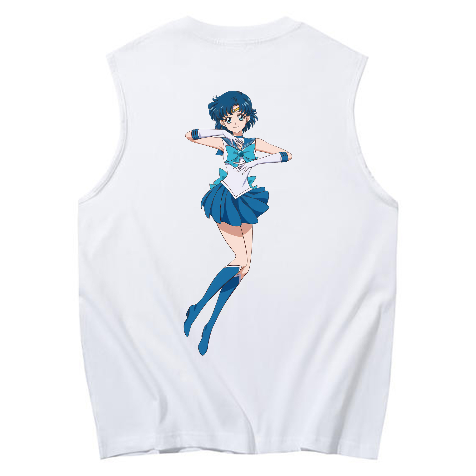 （画像用） 美少女戦士セーラームーン 水野 亜美 みずの あみ Sailor Moon Mizuno Ami コットン100％タンクトップ（背面プリント）
