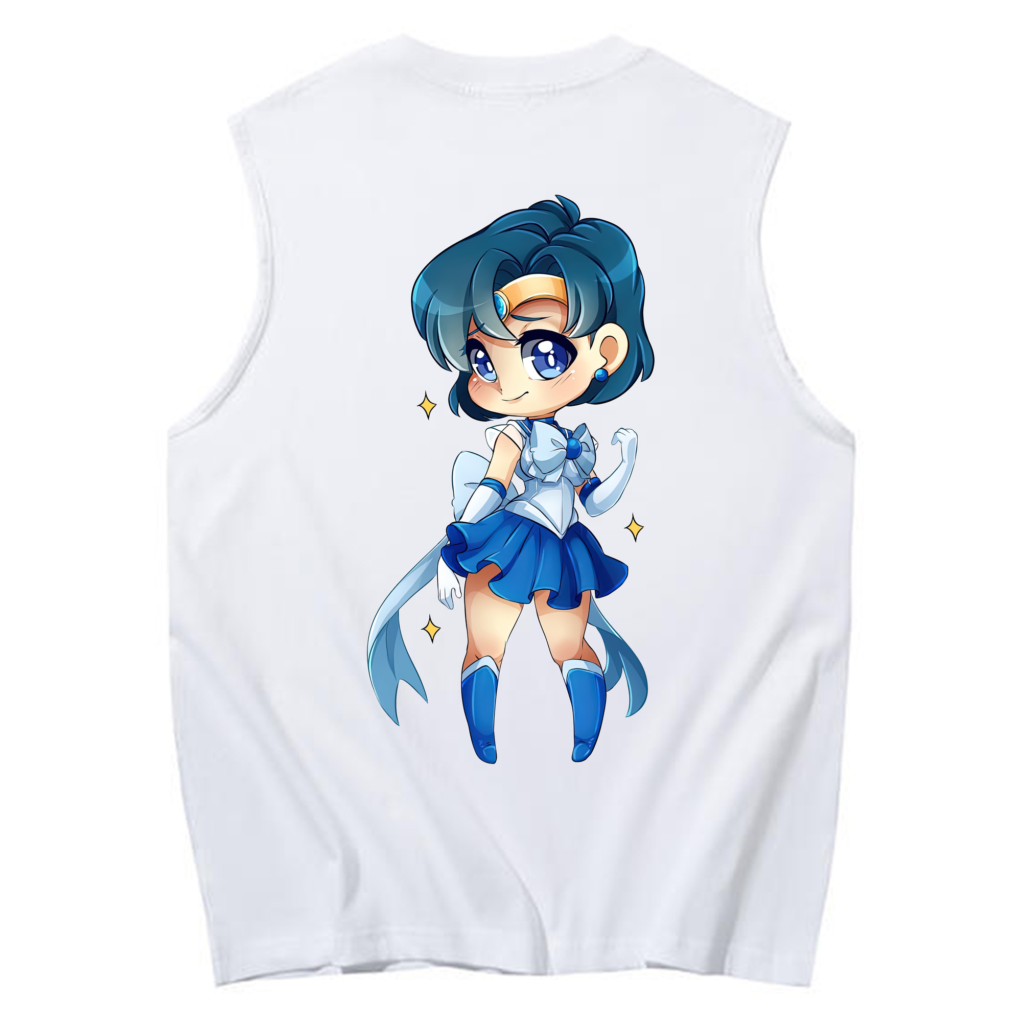 （画像用） 美少女戦士セーラームーン 水野 亜美 みずの あみ Sailor Moon Mizuno Ami コットン100％タンクトップ（背面プリント）