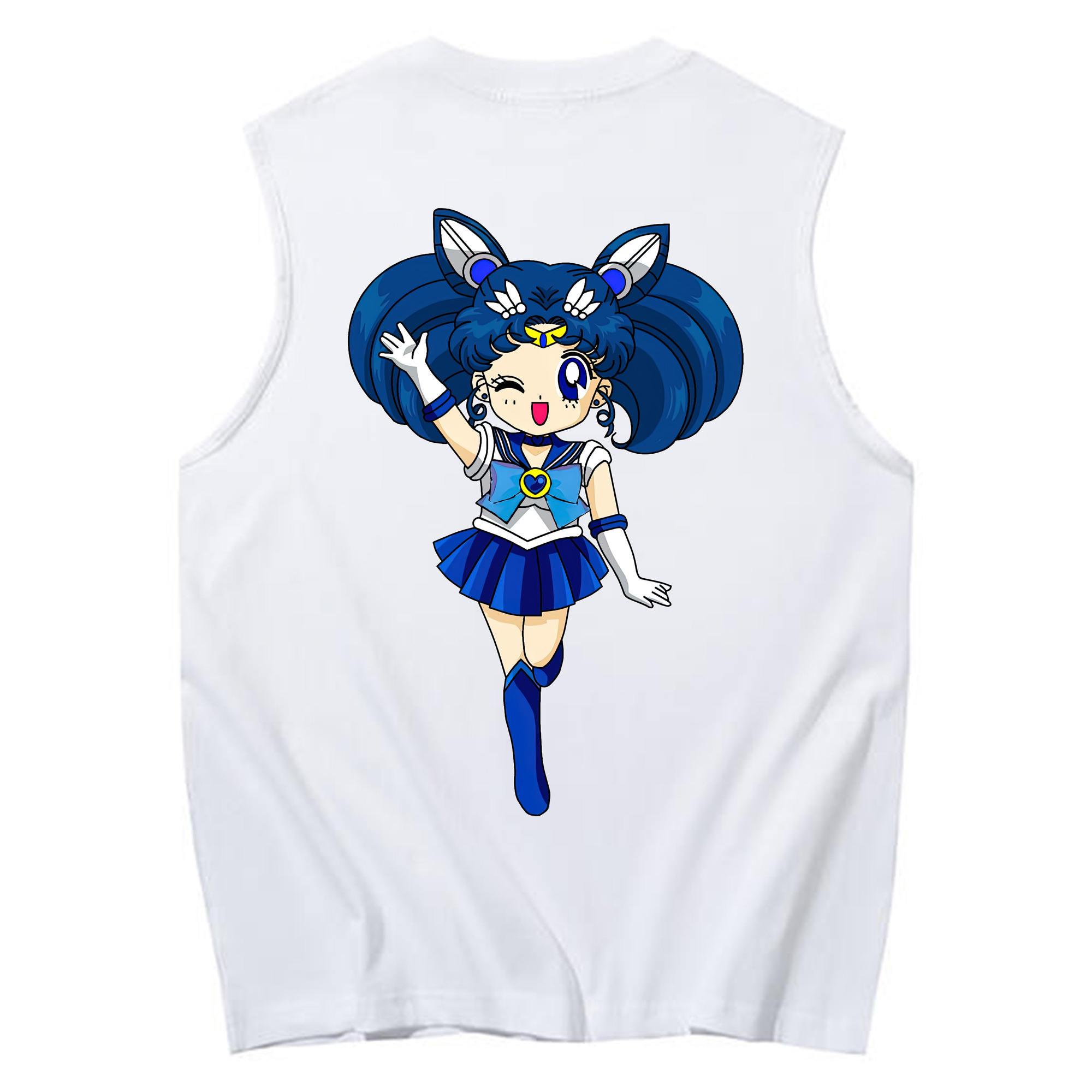 （画像用） 美少女戦士セーラームーン 水野 亜美 みずの あみ Sailor Moon Mizuno Ami コットン100％タンクトップ（背面プリント）