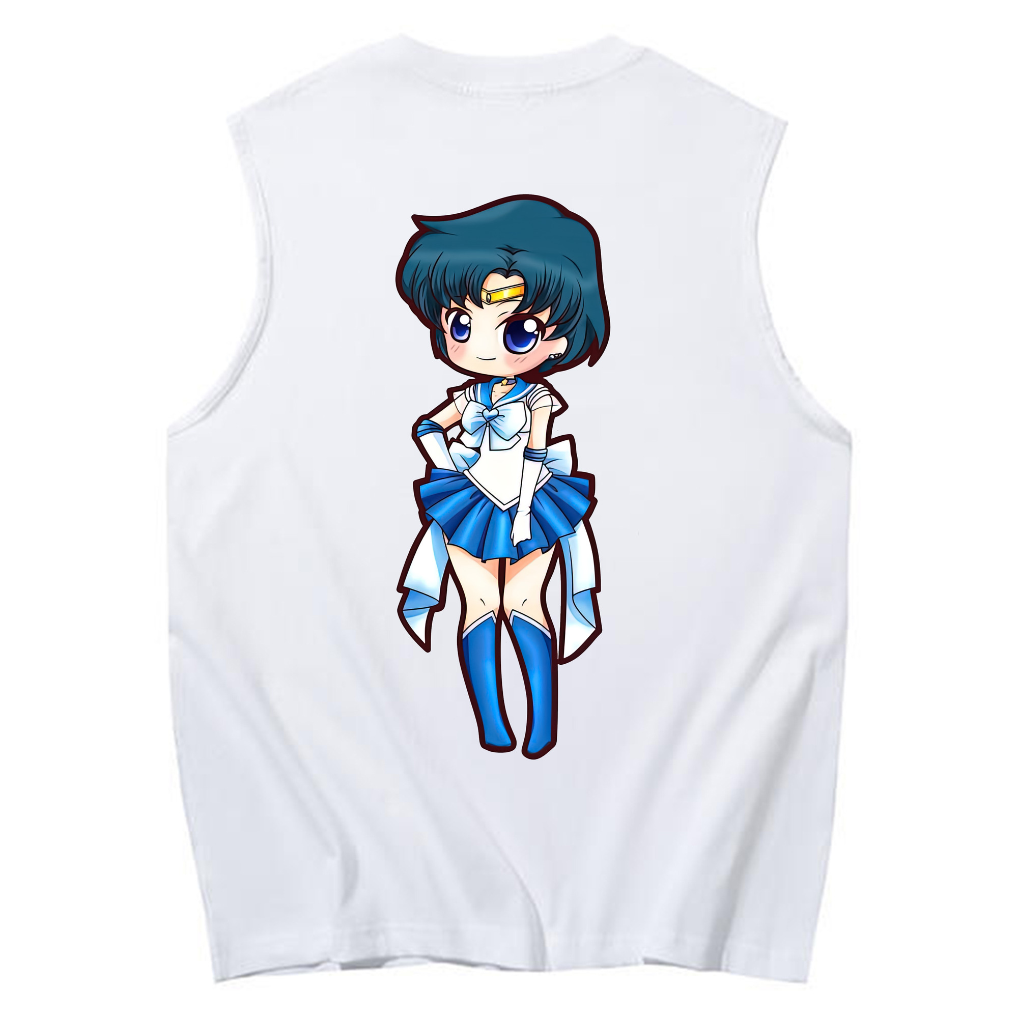 （画像用） 美少女戦士セーラームーン 水野 亜美 みずの あみ Sailor Moon Mizuno Ami コットン100％タンクトップ（背面プリント）