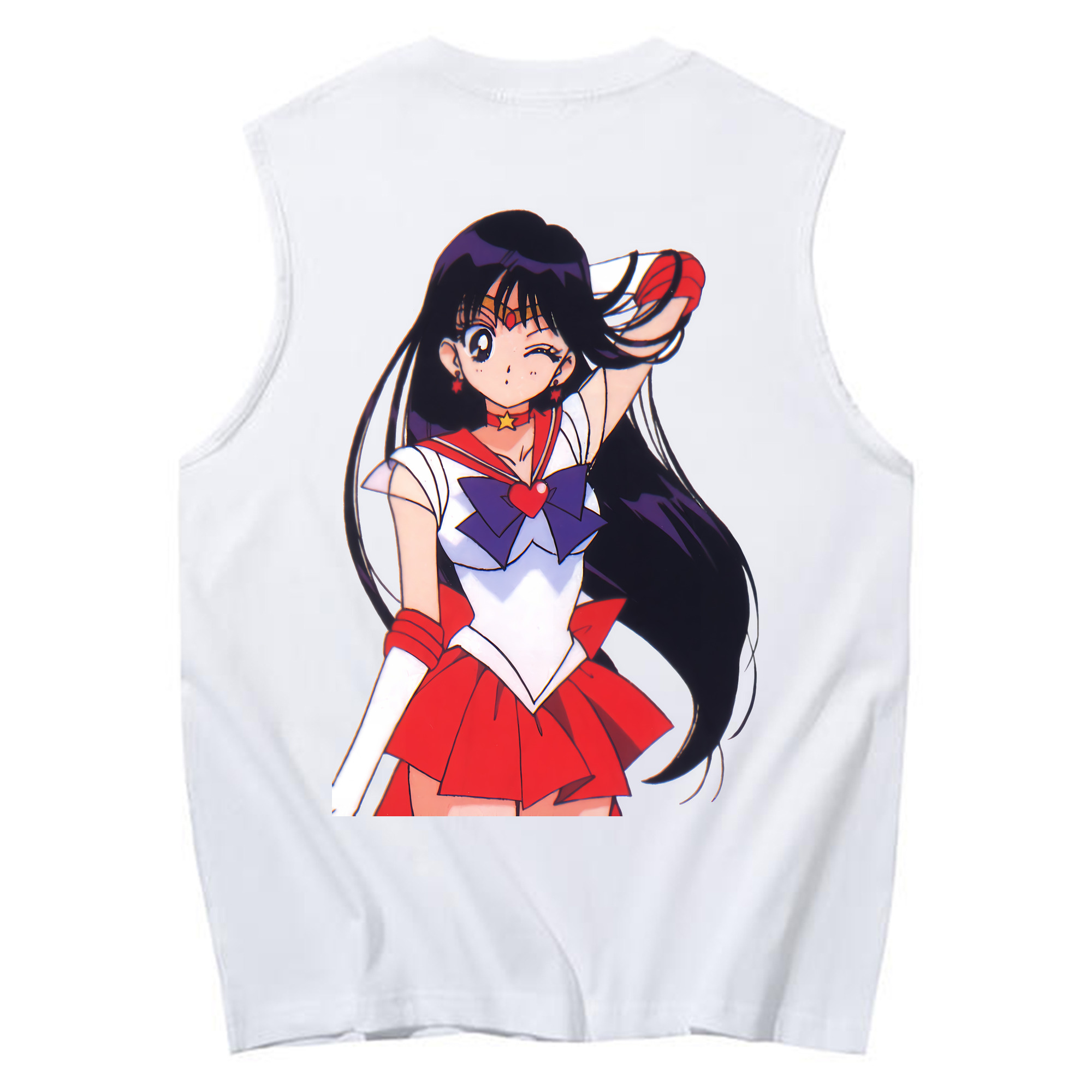 （画像用） 美少女戦士セーラームーン 火野レイ ひの レイ Sailor Moon Hino Rei （セーラーマーズ,Sailor Mars） コットン100％タンクトップ（背面プリント）