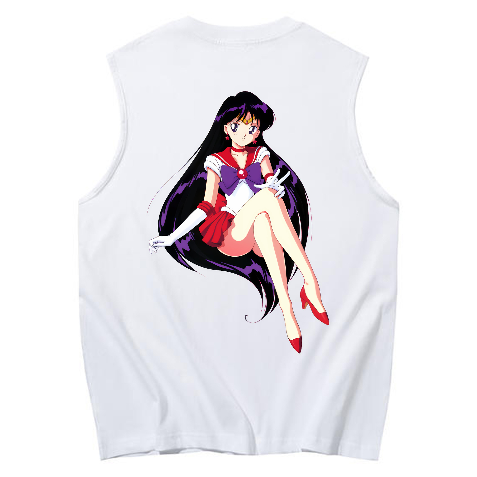 （画像用） 美少女戦士セーラームーン 火野レイ ひの レイ Sailor Moon Hino Rei （セーラーマーズ,Sailor Mars） コットン100％タンクトップ（背面プリント）
