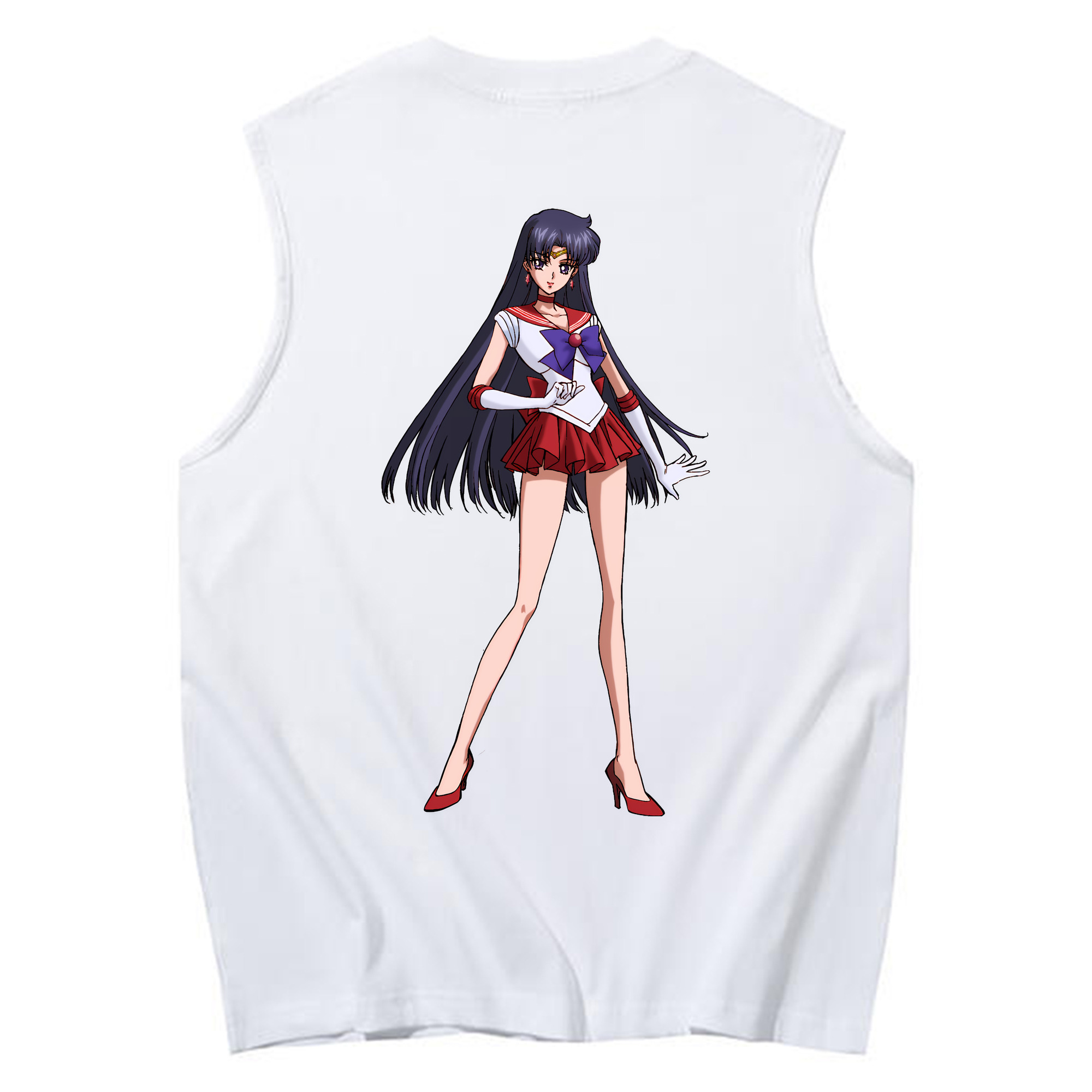 （画像用） 美少女戦士セーラームーン 火野レイ ひの レイ Sailor Moon Hino Rei （セーラーマーズ,Sailor Mars） コットン100％タンクトップ（背面プリント）