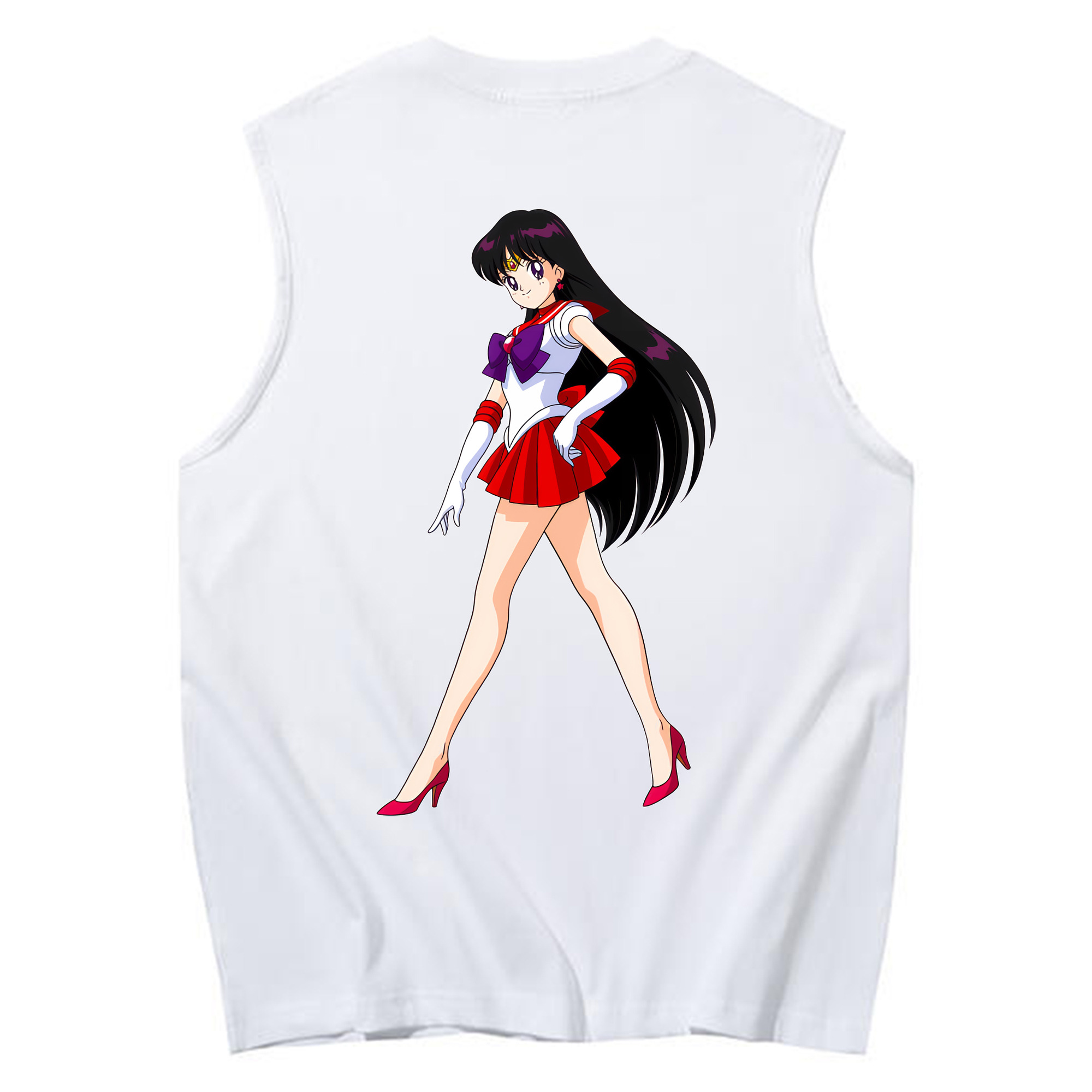 （画像用） 美少女戦士セーラームーン 火野レイ ひの レイ Sailor Moon Hino Rei （セーラーマーズ,Sailor Mars） コットン100％タンクトップ（背面プリント）