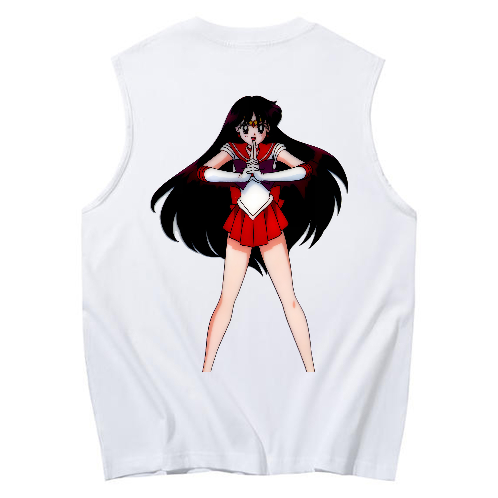 （画像用） 美少女戦士セーラームーン 火野レイ ひの レイ Sailor Moon Hino Rei （セーラーマーズ,Sailor Mars） コットン100％タンクトップ（背面プリント）