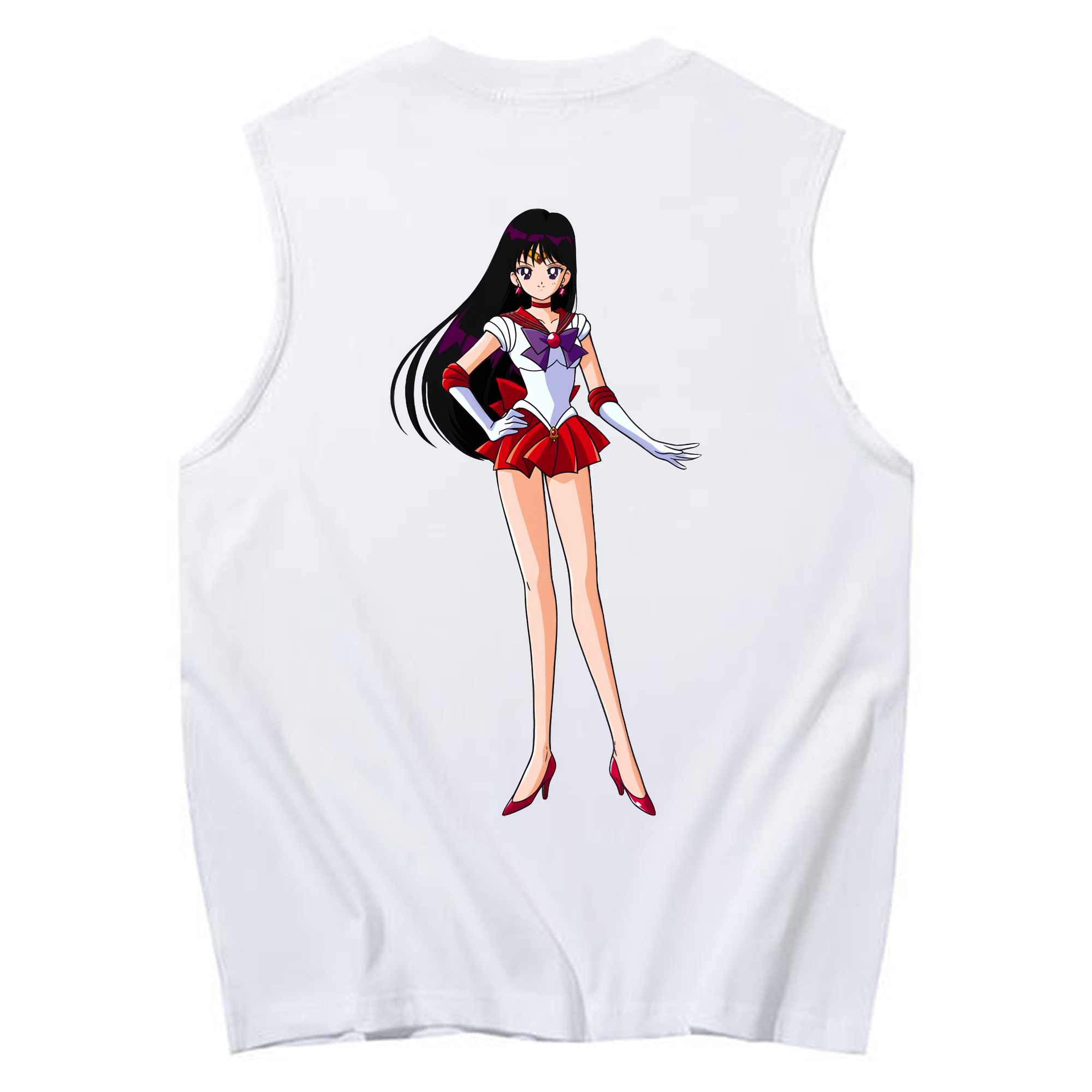 （画像用） 美少女戦士セーラームーン 火野レイ ひの レイ Sailor Moon Hino Rei （セーラーマーズ,Sailor Mars） コットン100％タンクトップ（背面プリント）