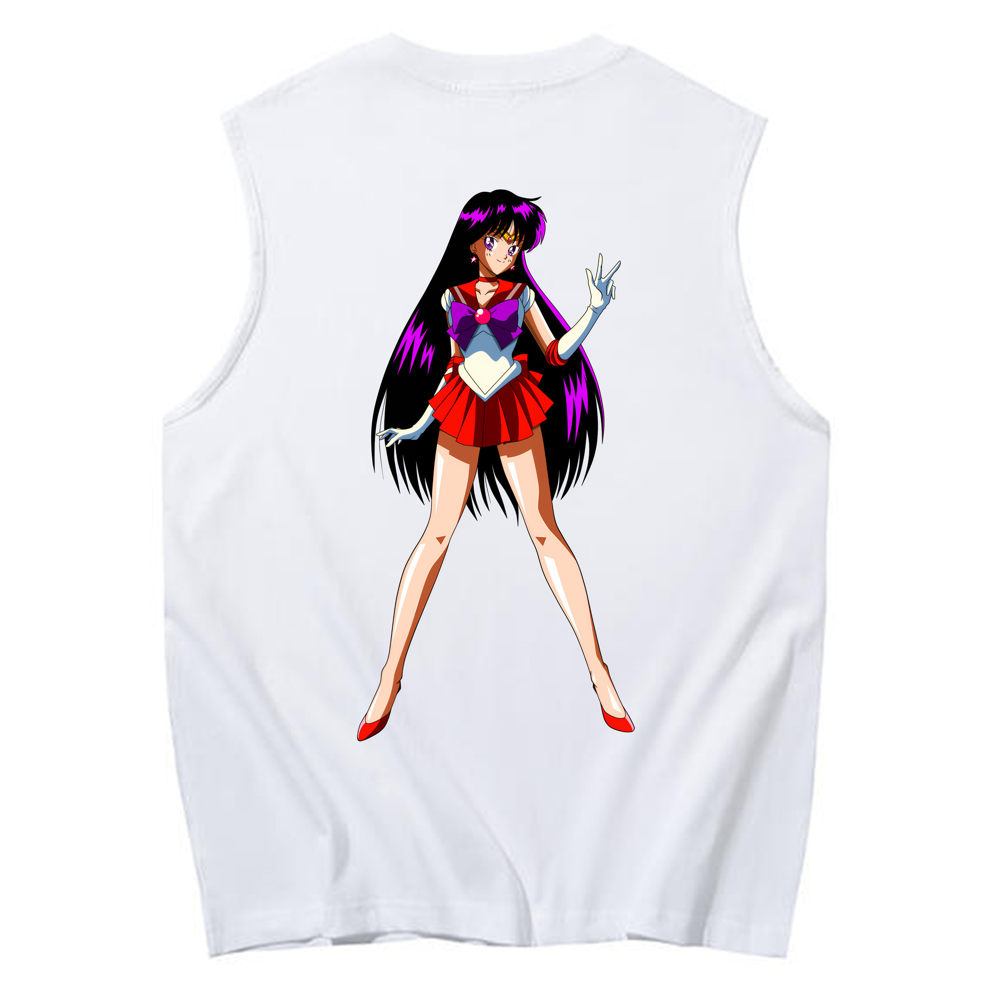 （画像用） 美少女戦士セーラームーン 火野レイ ひの レイ Sailor Moon Hino Rei （セーラーマーズ,Sailor Mars） コットン100％タンクトップ（背面プリント）