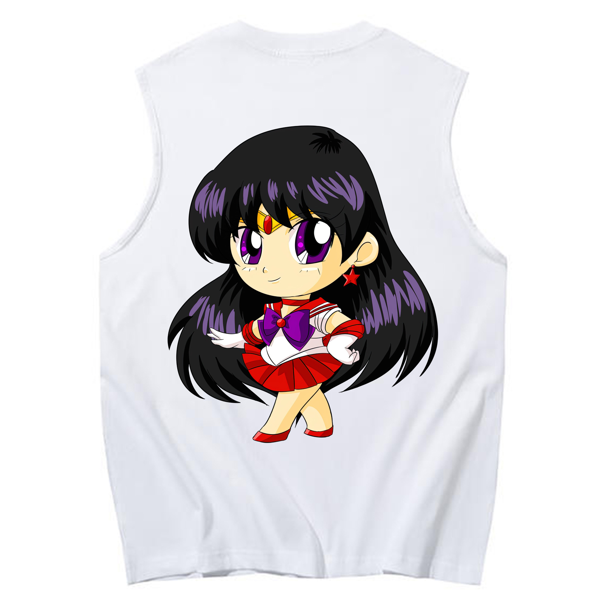 （画像用） 美少女戦士セーラームーン 火野レイ ひの レイ Sailor Moon Hino Rei （セーラーマーズ,Sailor Mars） コットン100％タンクトップ（背面プリント）