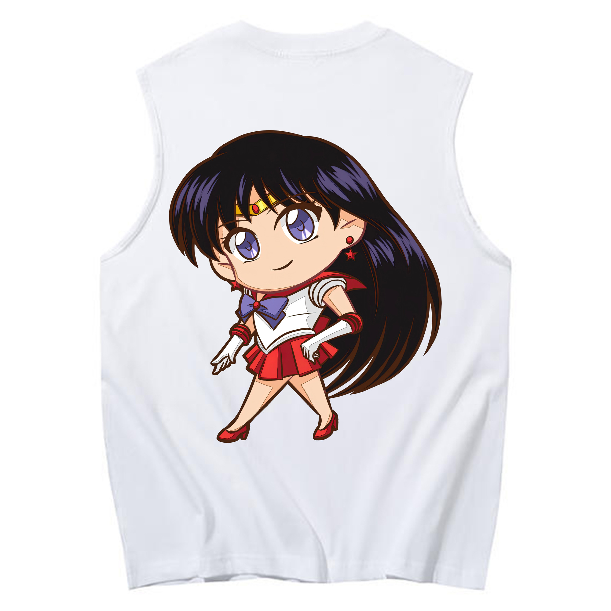（画像用） 美少女戦士セーラームーン 火野レイ ひの レイ Sailor Moon Hino Rei （セーラーマーズ,Sailor Mars） コットン100％タンクトップ（背面プリント）