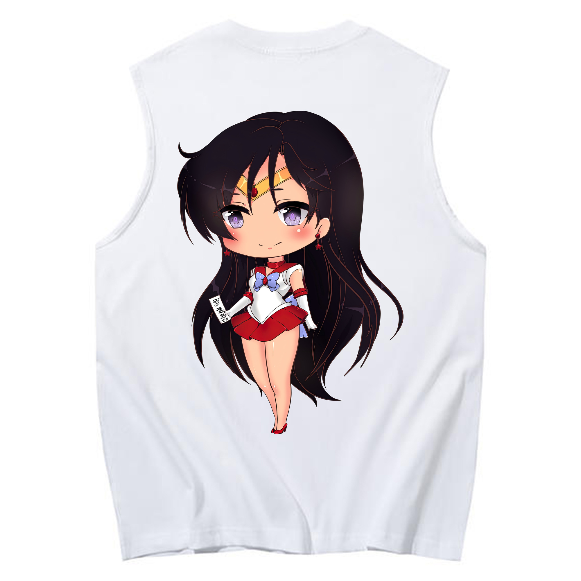 （画像用） 美少女戦士セーラームーン 火野レイ ひの レイ Sailor Moon Hino Rei （セーラーマーズ,Sailor Mars） コットン100％タンクトップ（背面プリント）
