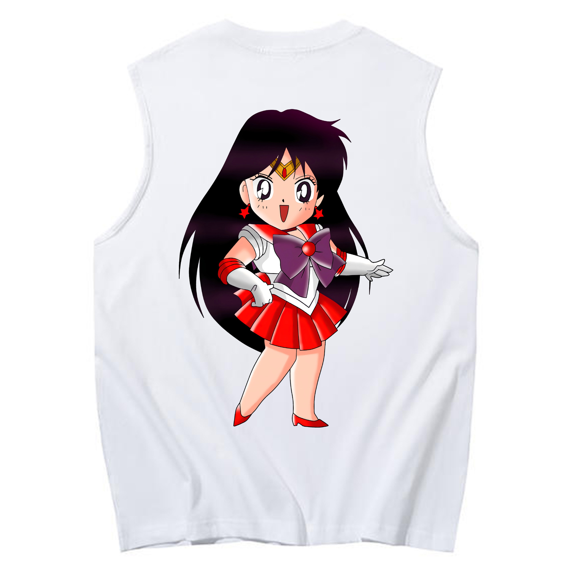 （画像用） 美少女戦士セーラームーン 火野レイ ひの レイ Sailor Moon Hino Rei （セーラーマーズ,Sailor Mars） コットン100％タンクトップ（背面プリント）