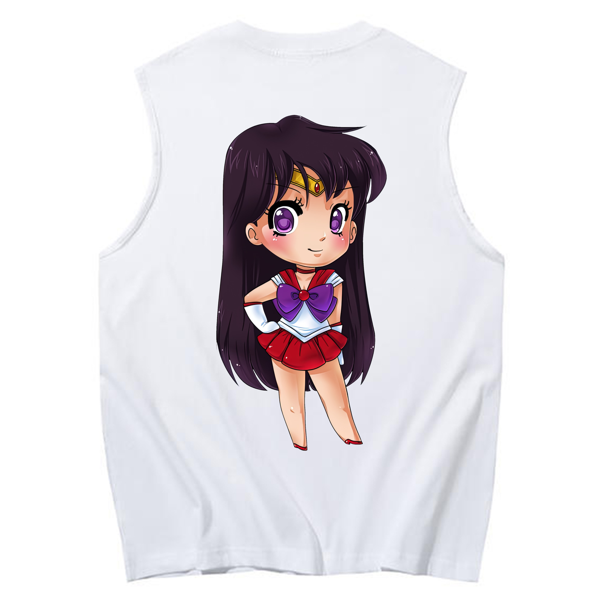 （画像用） 美少女戦士セーラームーン 火野レイ ひの レイ Sailor Moon Hino Rei （セーラーマーズ,Sailor Mars） コットン100％タンクトップ（背面プリント）