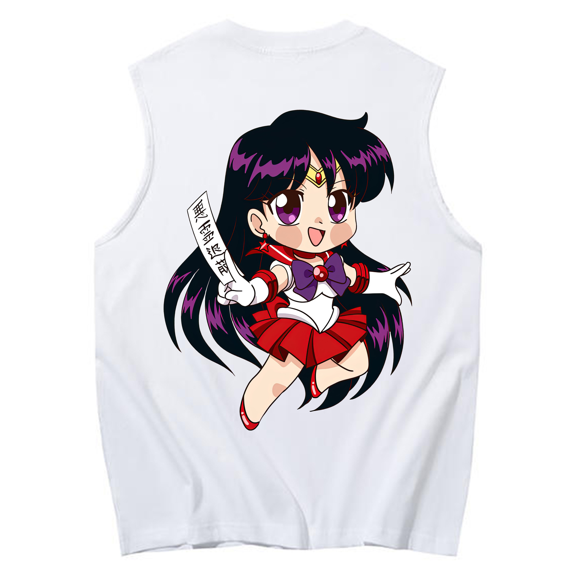 （画像用） 美少女戦士セーラームーン 火野レイ ひの レイ Sailor Moon Hino Rei （セーラーマーズ,Sailor Mars） コットン100％タンクトップ（背面プリント）