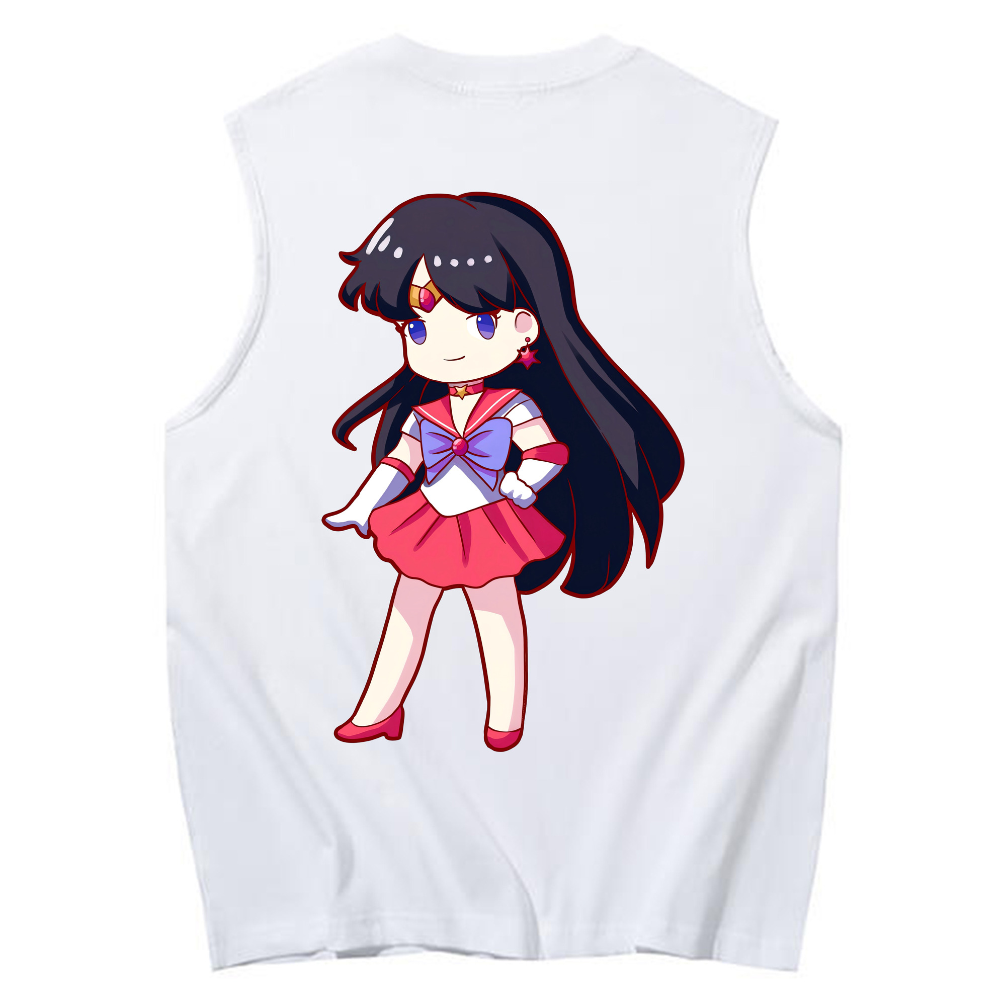 （画像用） 美少女戦士セーラームーン 火野レイ ひの レイ Sailor Moon Hino Rei （セーラーマーズ,Sailor Mars） コットン100％タンクトップ（背面プリント）