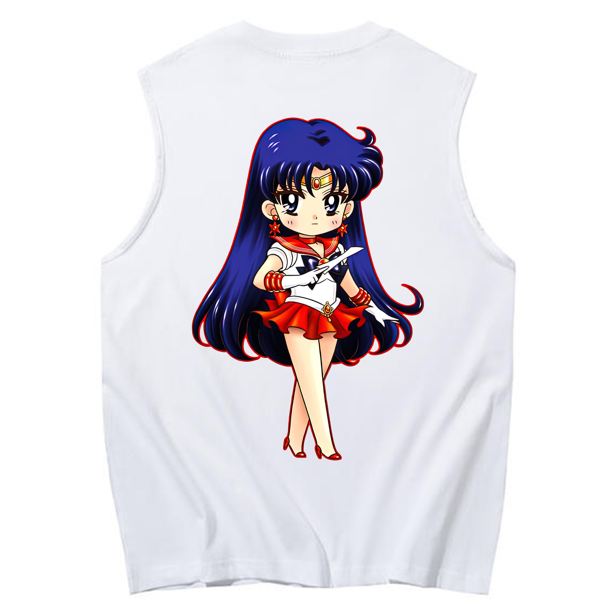 （画像用） 美少女戦士セーラームーン 火野レイ ひの レイ Sailor Moon Hino Rei （セーラーマーズ,Sailor Mars） コットン100％タンクトップ（背面プリント）