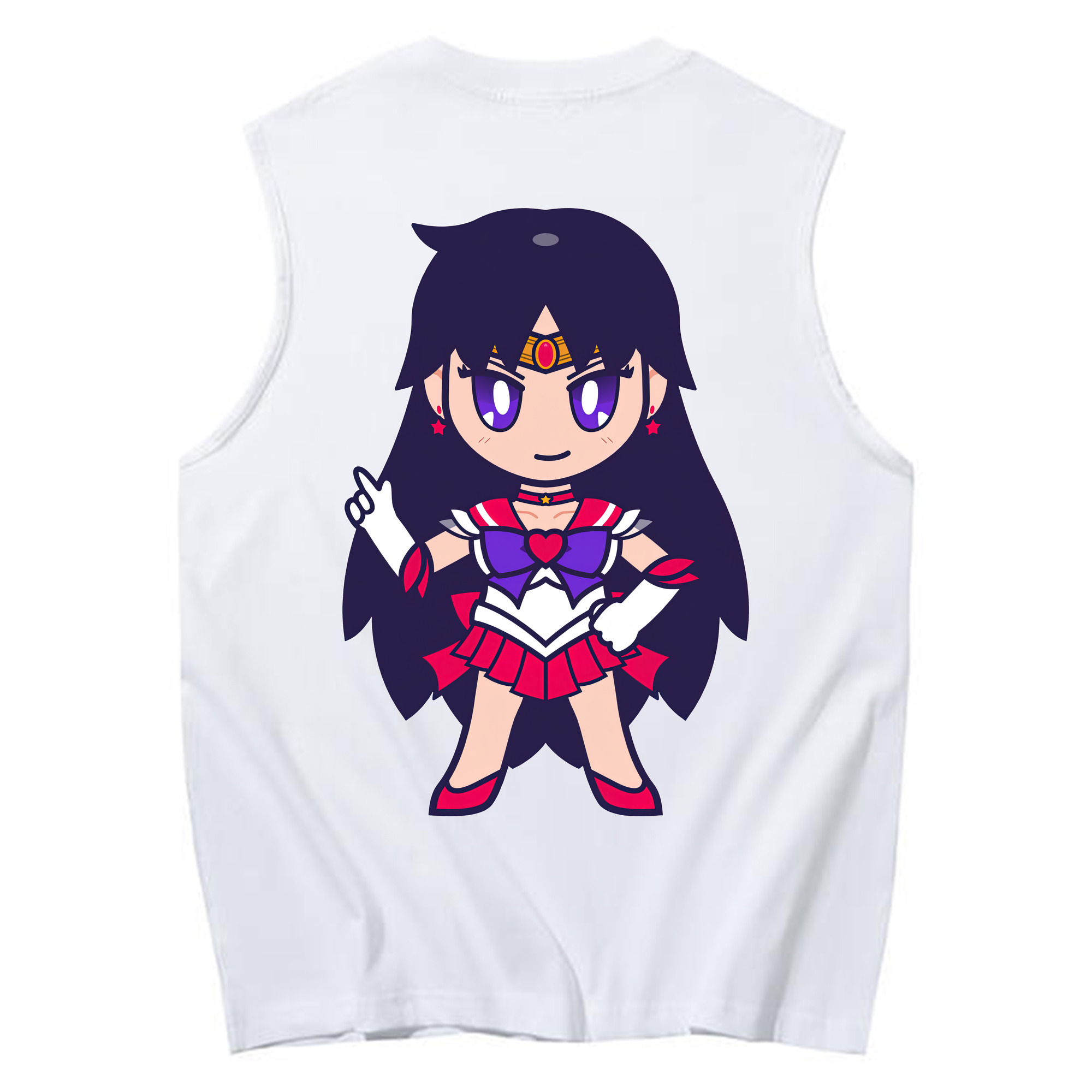 （画像用） 美少女戦士セーラームーン 火野レイ ひの レイ Sailor Moon Hino Rei （セーラーマーズ,Sailor Mars） コットン100％タンクトップ（背面プリント）