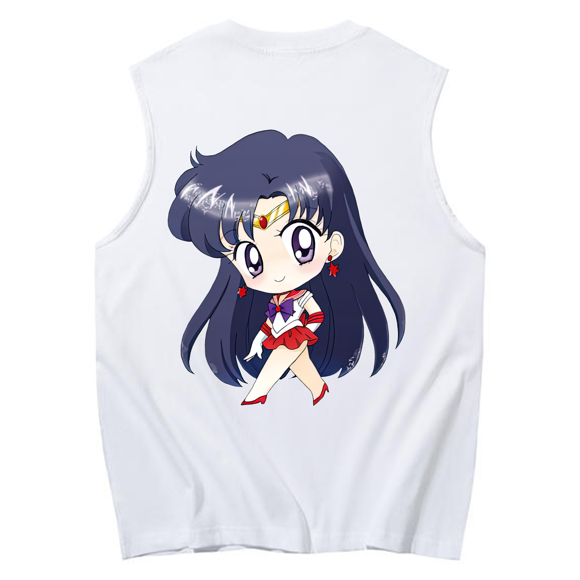 （画像用） 美少女戦士セーラームーン 火野レイ ひの レイ Sailor Moon Hino Rei （セーラーマーズ,Sailor Mars） コットン100％タンクトップ（背面プリント）