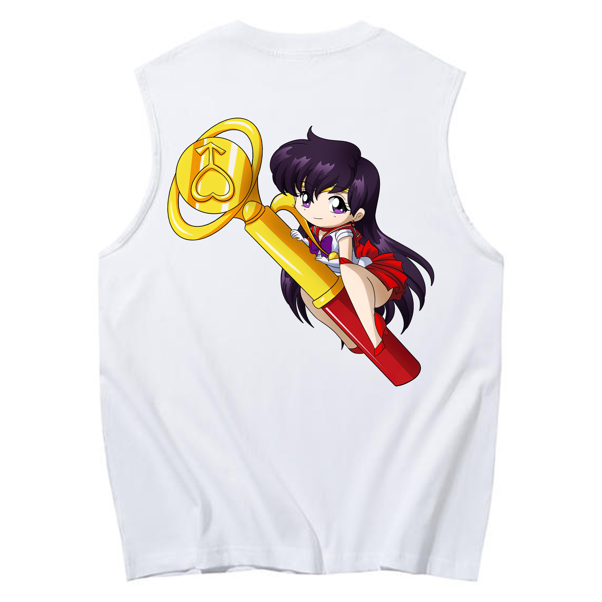 （画像用） 美少女戦士セーラームーン 火野レイ ひの レイ Sailor Moon Hino Rei （セーラーマーズ,Sailor Mars） コットン100％タンクトップ（背面プリント）