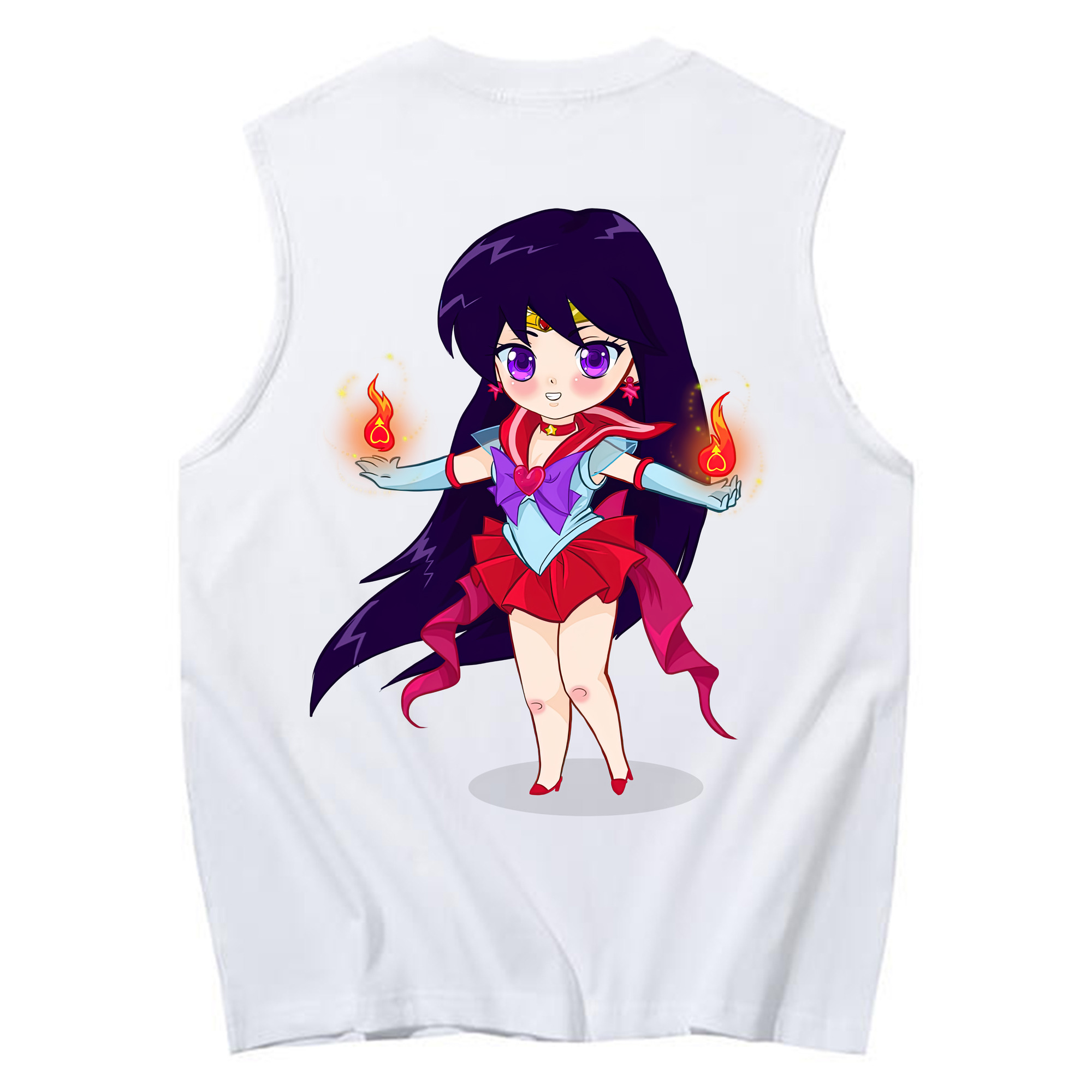 （画像用） 美少女戦士セーラームーン 火野レイ ひの レイ Sailor Moon Hino Rei （セーラーマーズ,Sailor Mars） コットン100％タンクトップ（背面プリント）