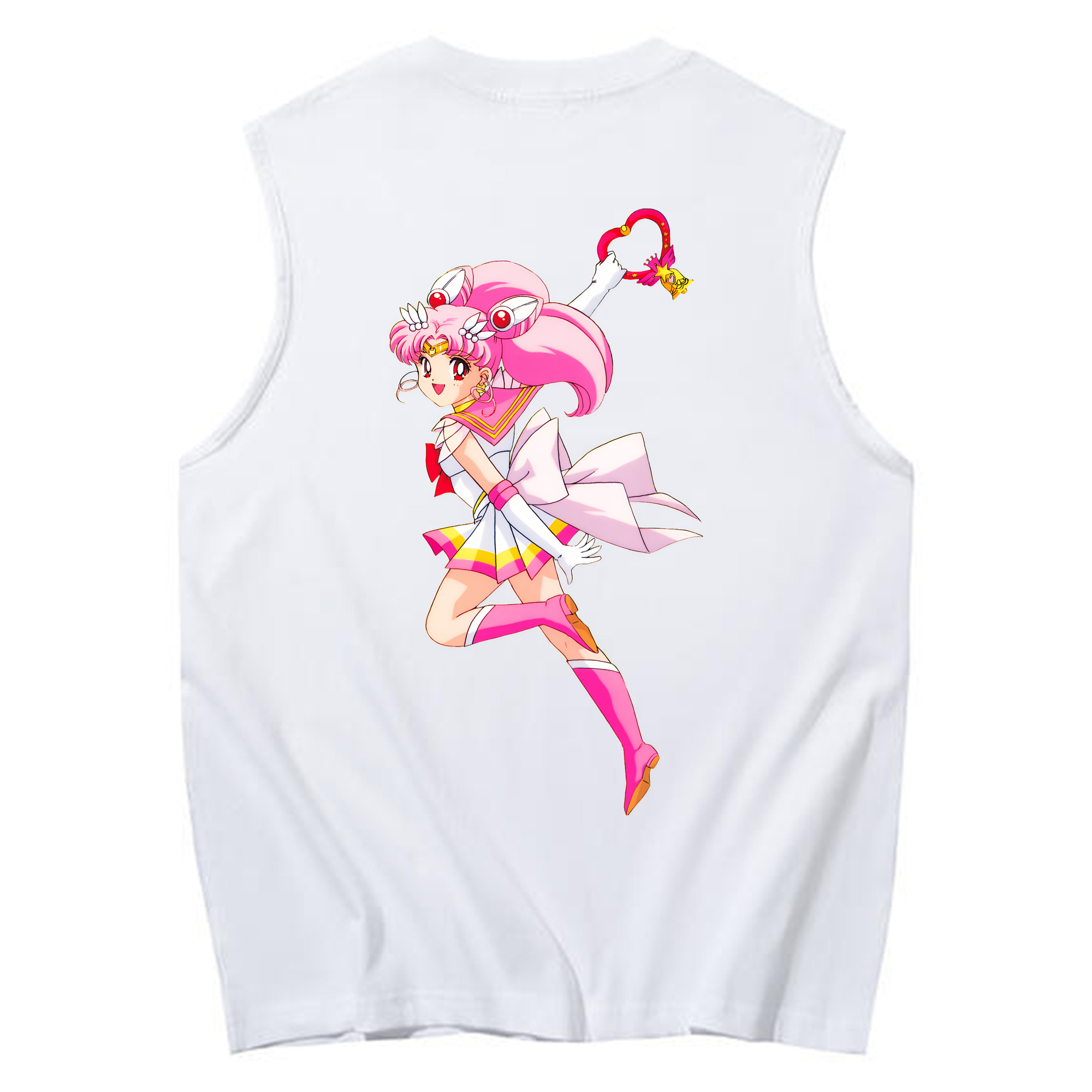 （画像用） 美少女戦士セーラームーン ちびうさ Sailor Moon Chibiusa Tsukino Usagi Small Lady Serenity コットン100％タンクトップ（背面プリント）